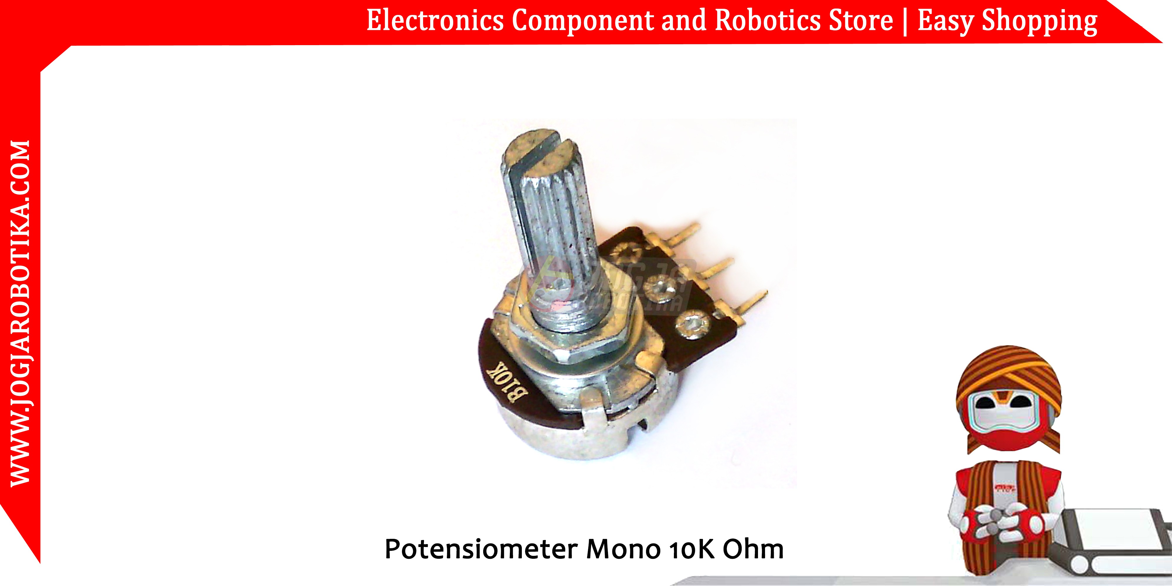 Potensiometer Mono 10K Ohm