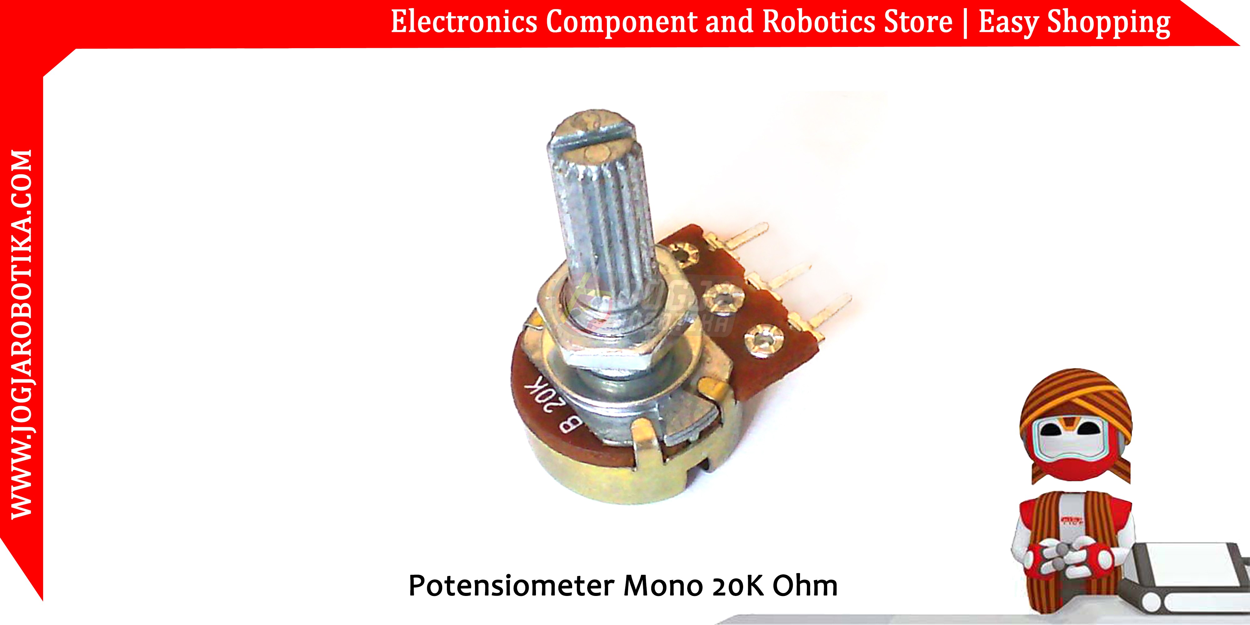 Potensiometer Mono 20K Ohm