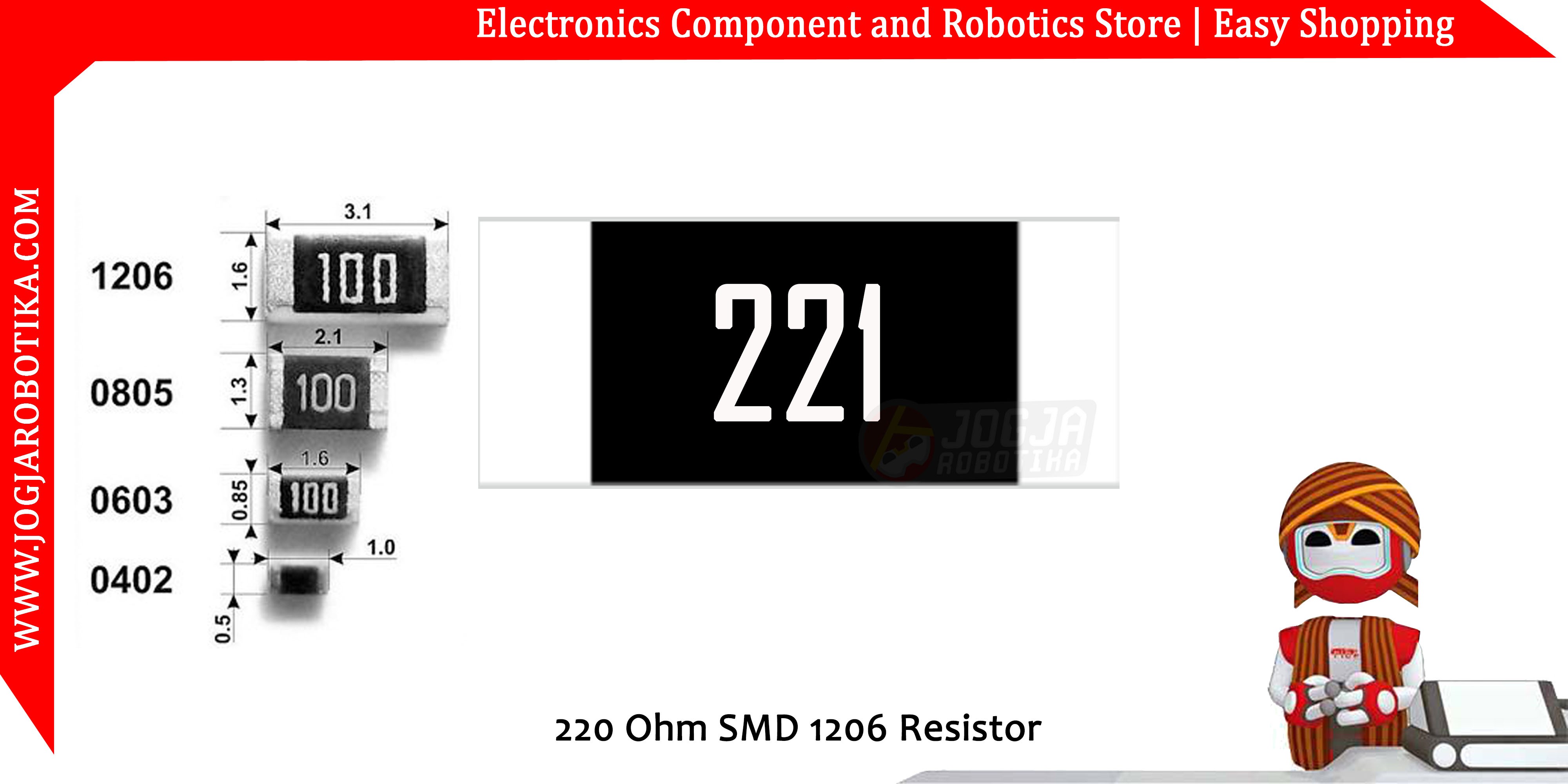 220 Ohm SMD 1206 Resistor