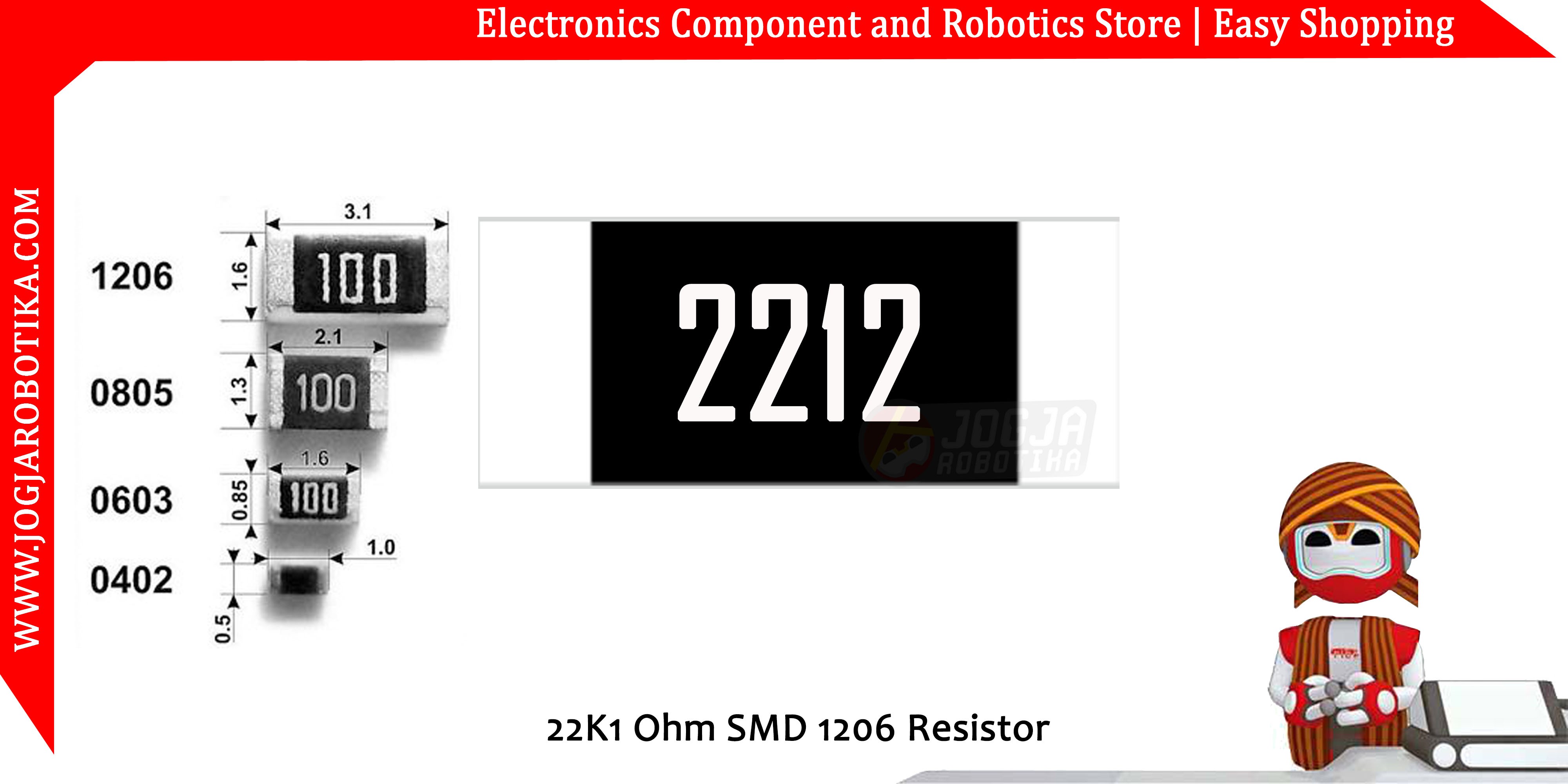 22K1 Ohm SMD 1206 Resistor