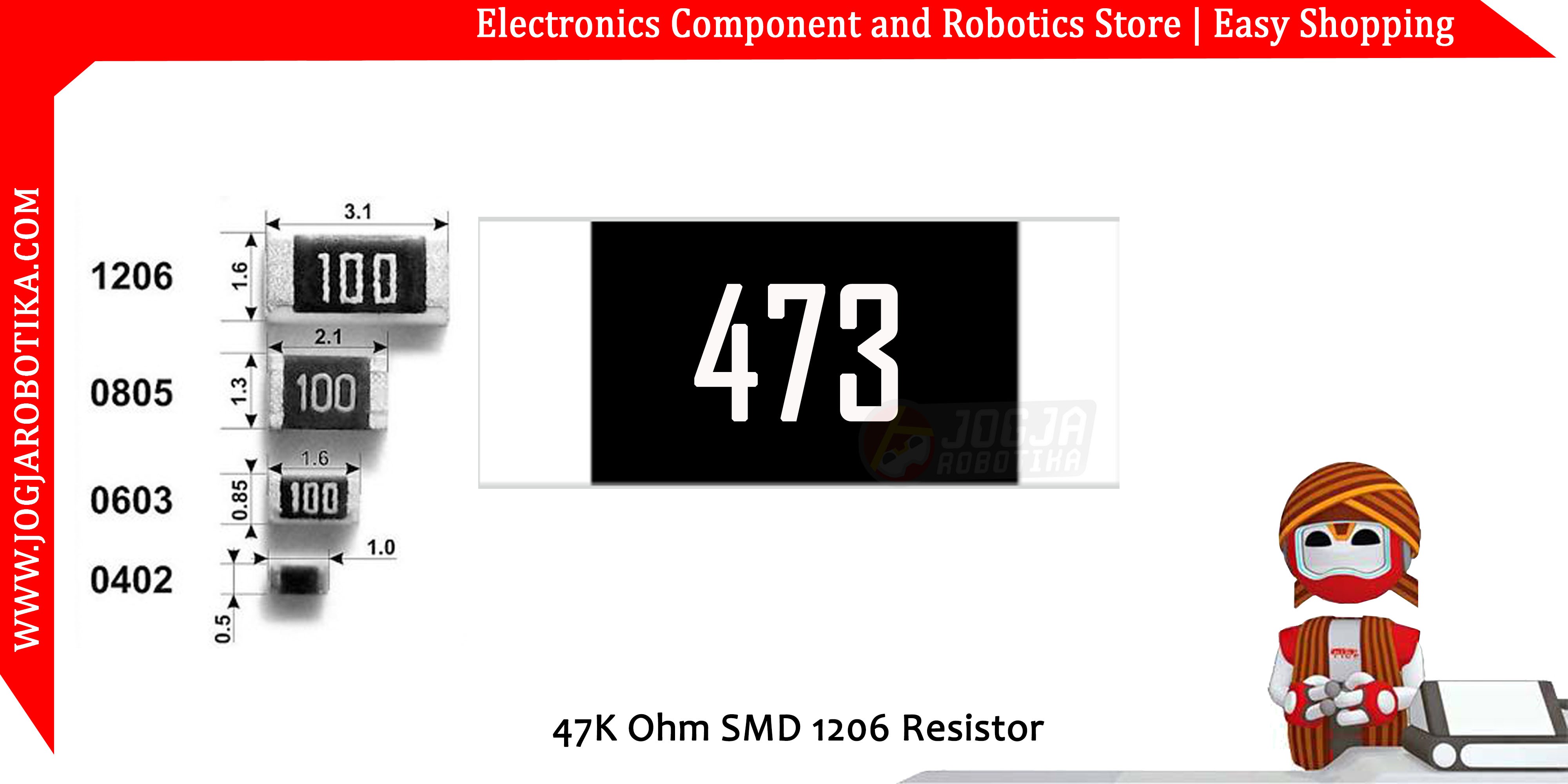47K Ohm SMD 1206 Resistor