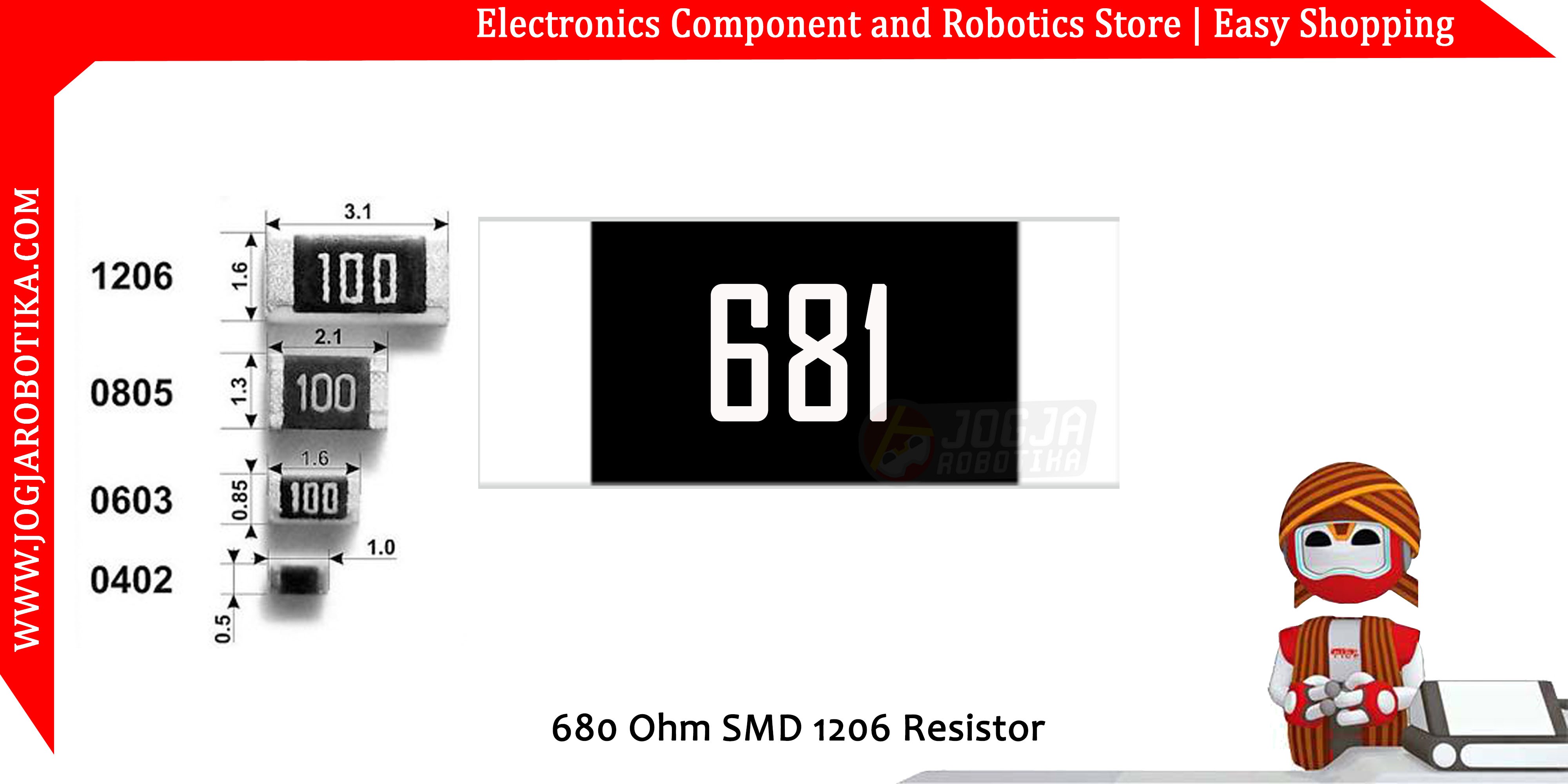 680 Ohm SMD 1206 Resistor