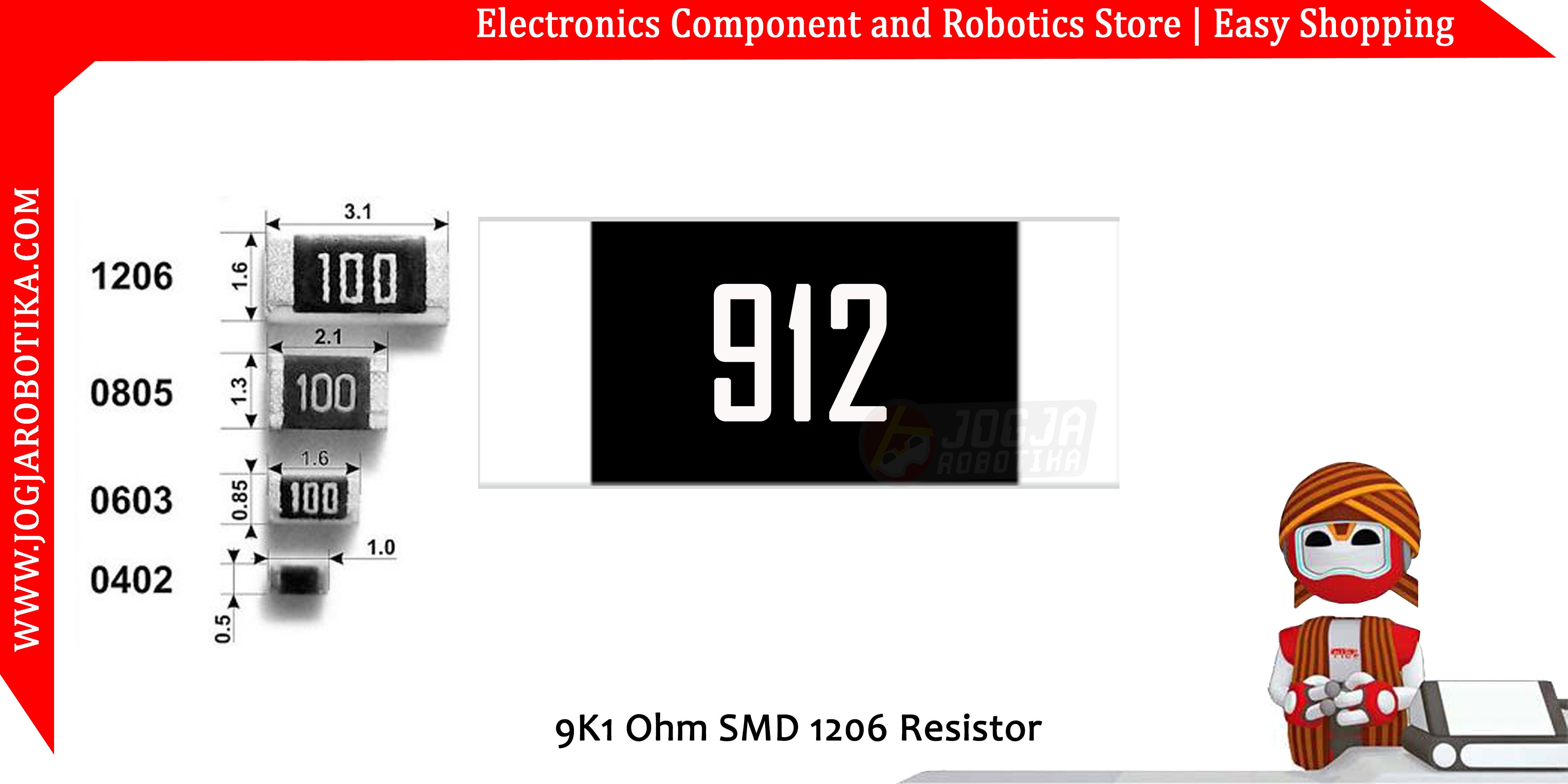 9K1 Ohm SMD 1206 Resistor