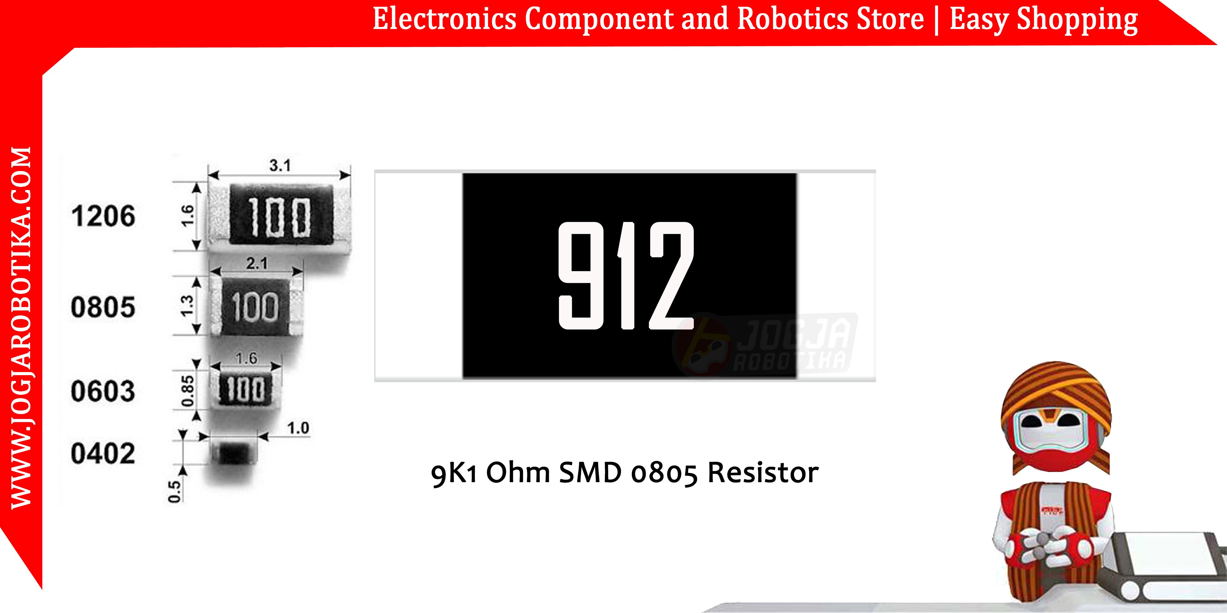 9K1 Ohm SMD0805 Resistor