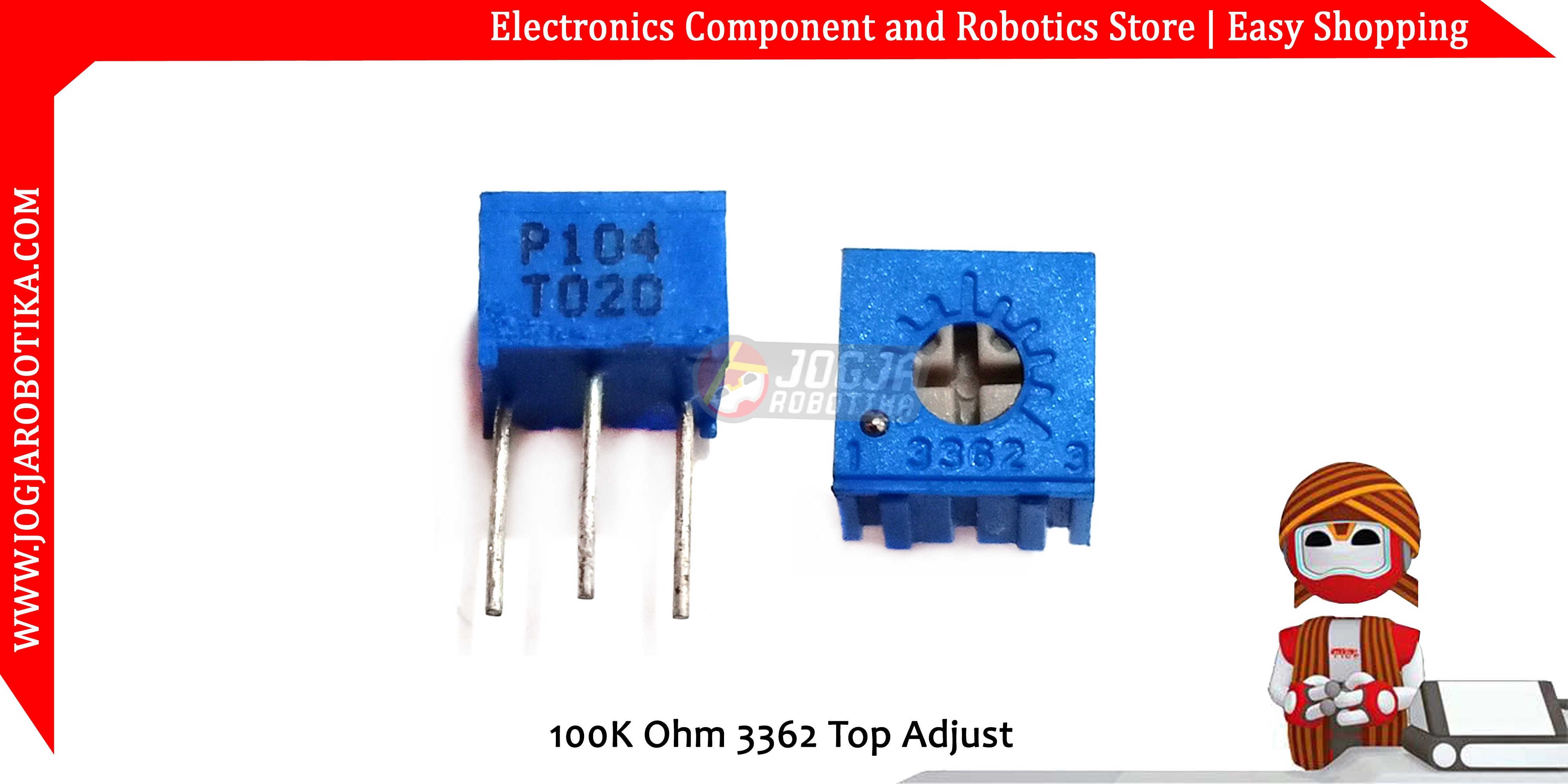 100K Ohm 3362 Top Adjust