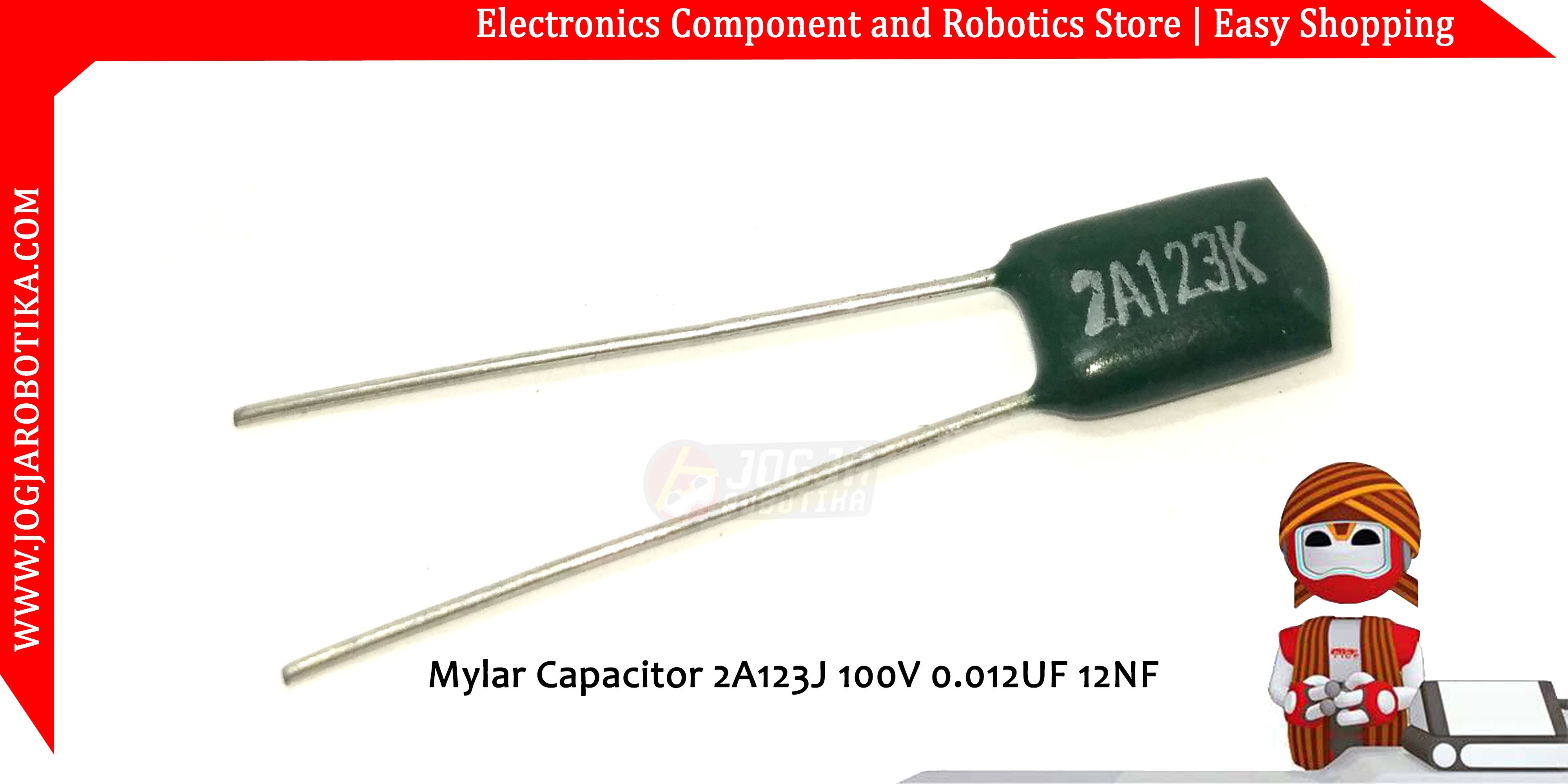 Mylar Capacitor 2A123J 100V 0.012UF 12NF
