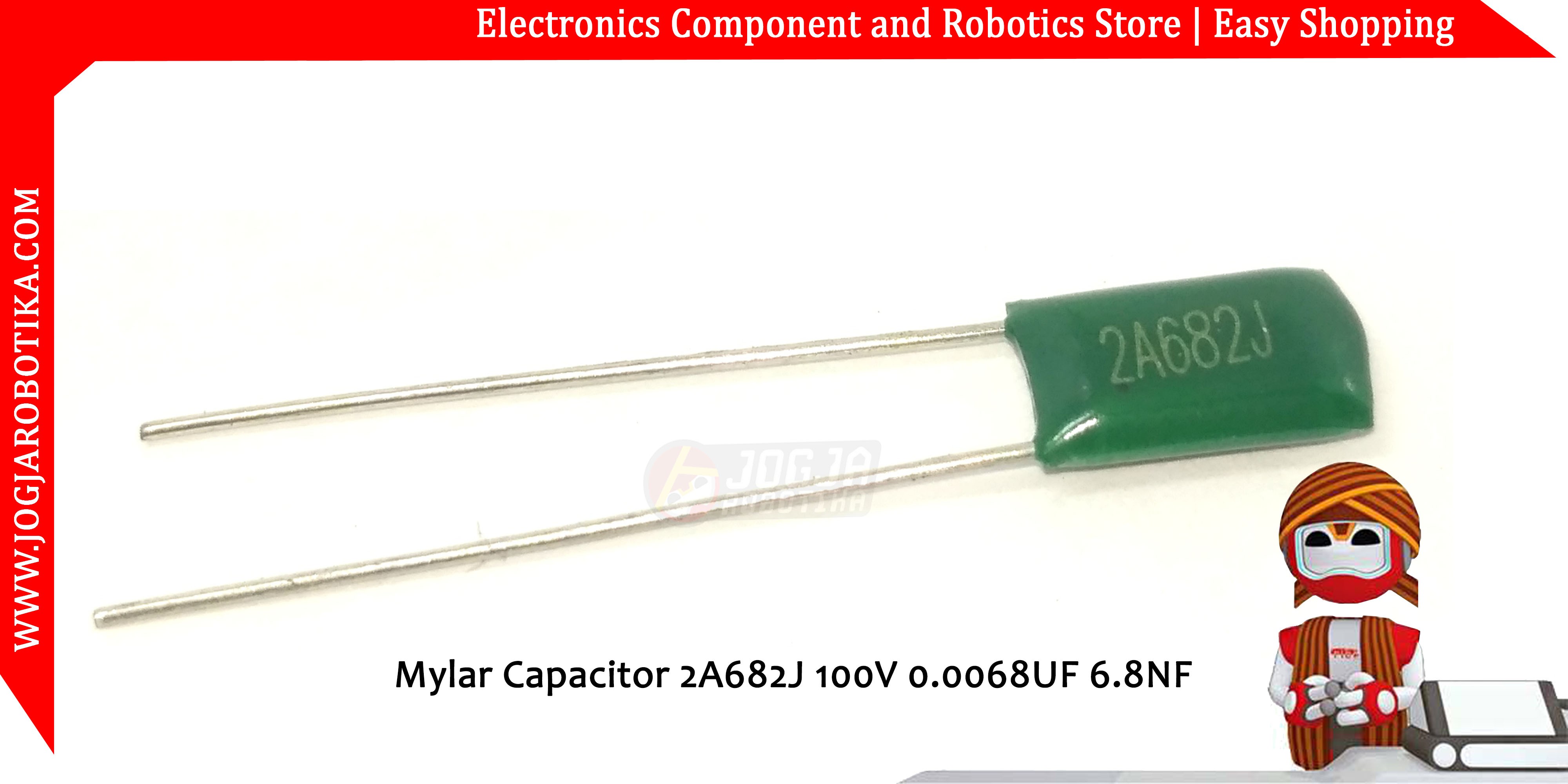 Mylar Capacitor 2A682J 100V 0.0068UF 6.8NF
