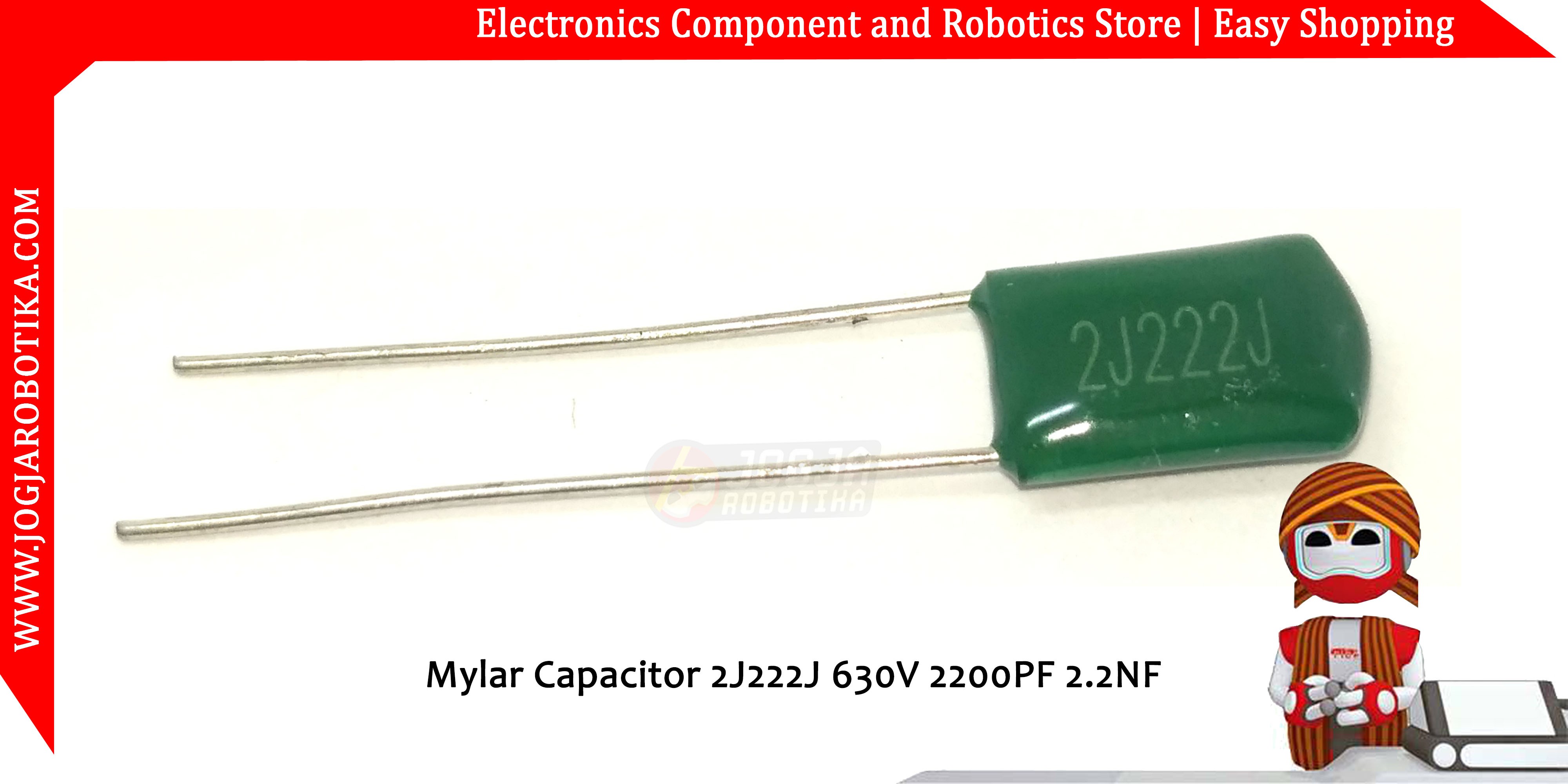 Mylar Capacitor 2J222J 630V 2200PF 2.2NF