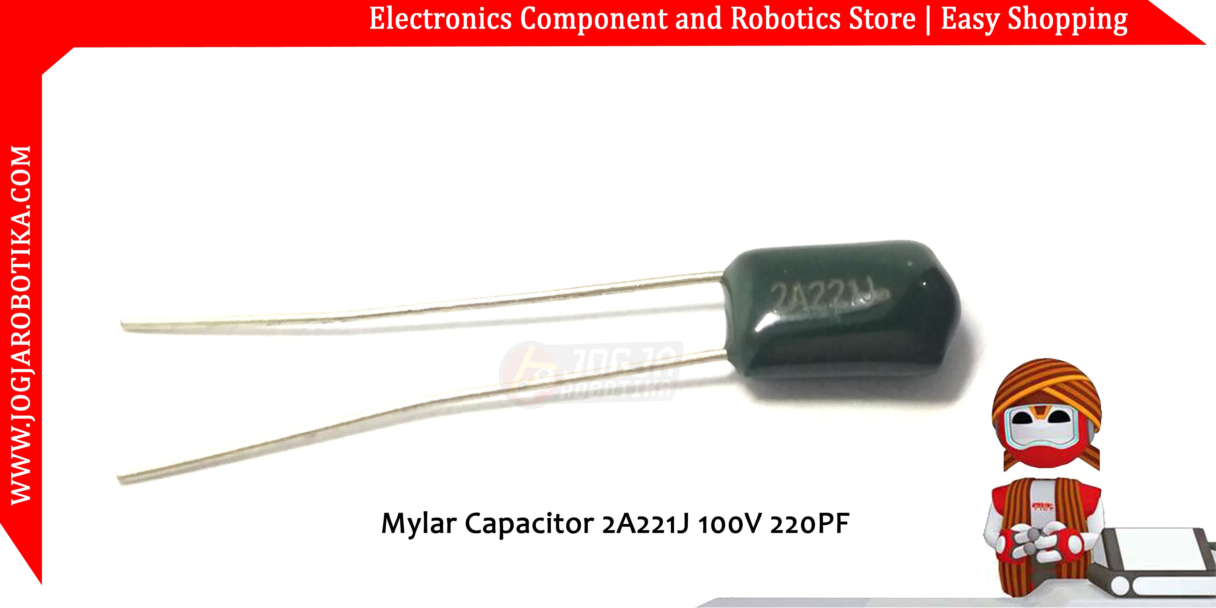 Mylar Capacitor 2A221J 100V 220PF