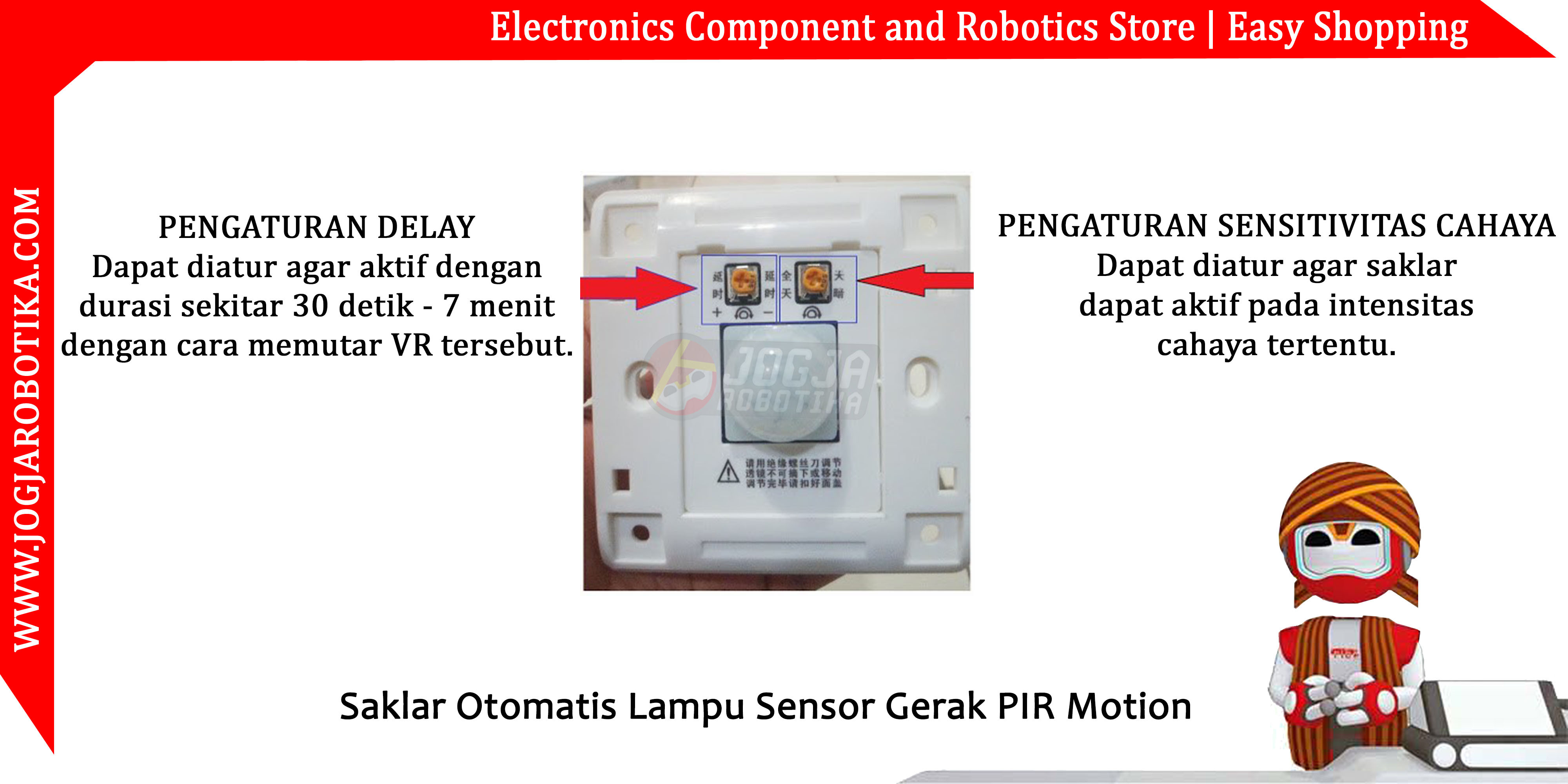 Saklar Otomatis Lampu Sensor Gerak PIR Motion