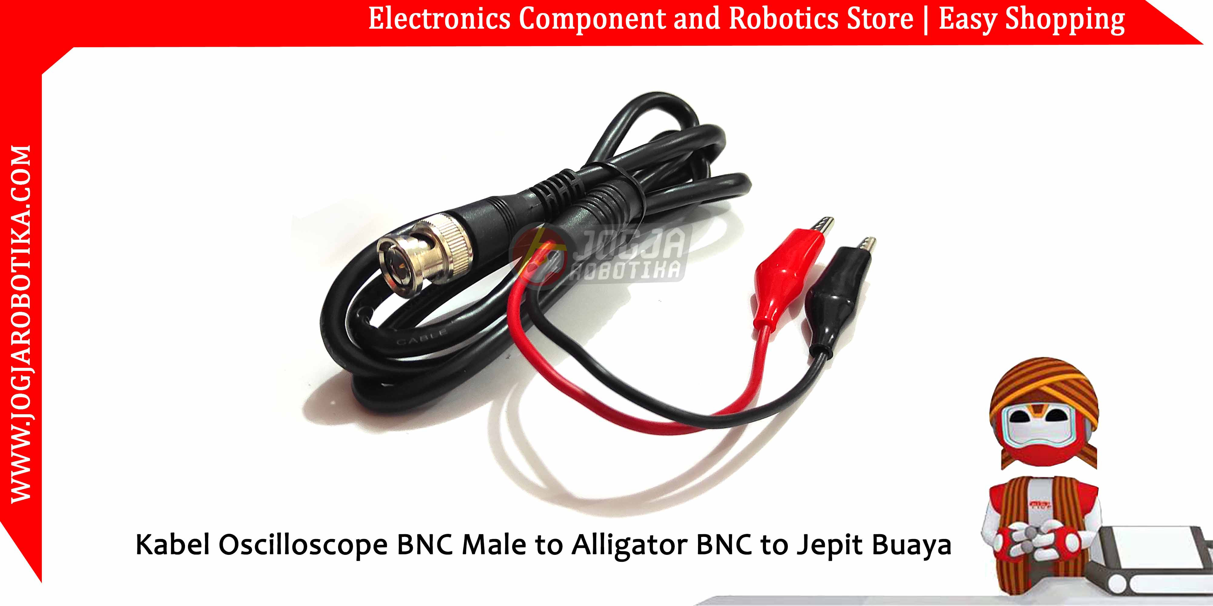 Kabel Oscilloscope BNC Q9 Male to Alligator BNC to Jepit Buaya