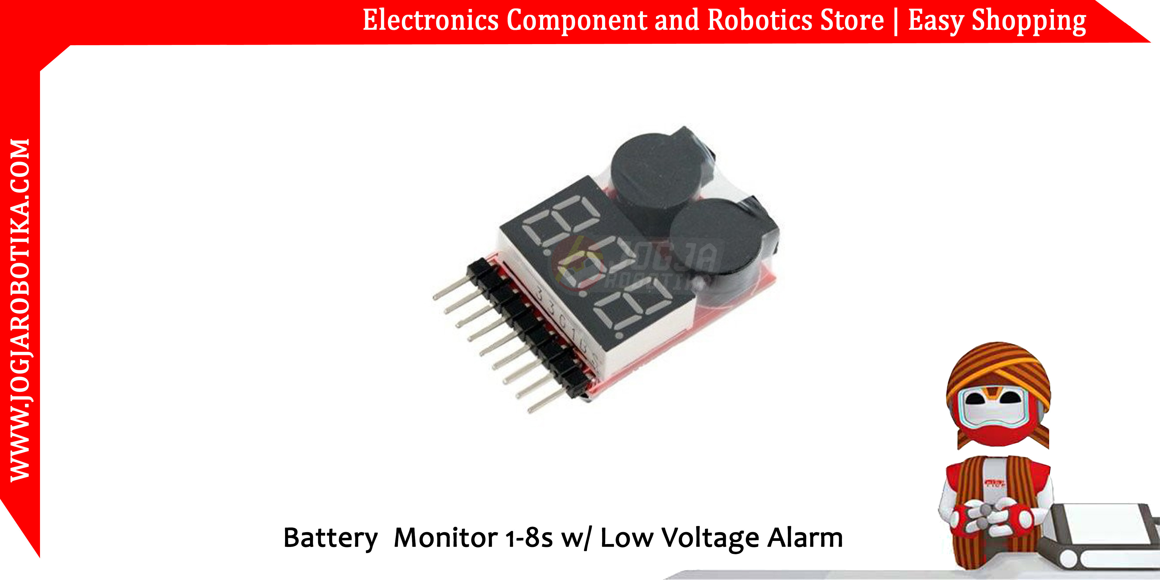 Battery  Monitor 1-8s w/ Low Voltage Alarm