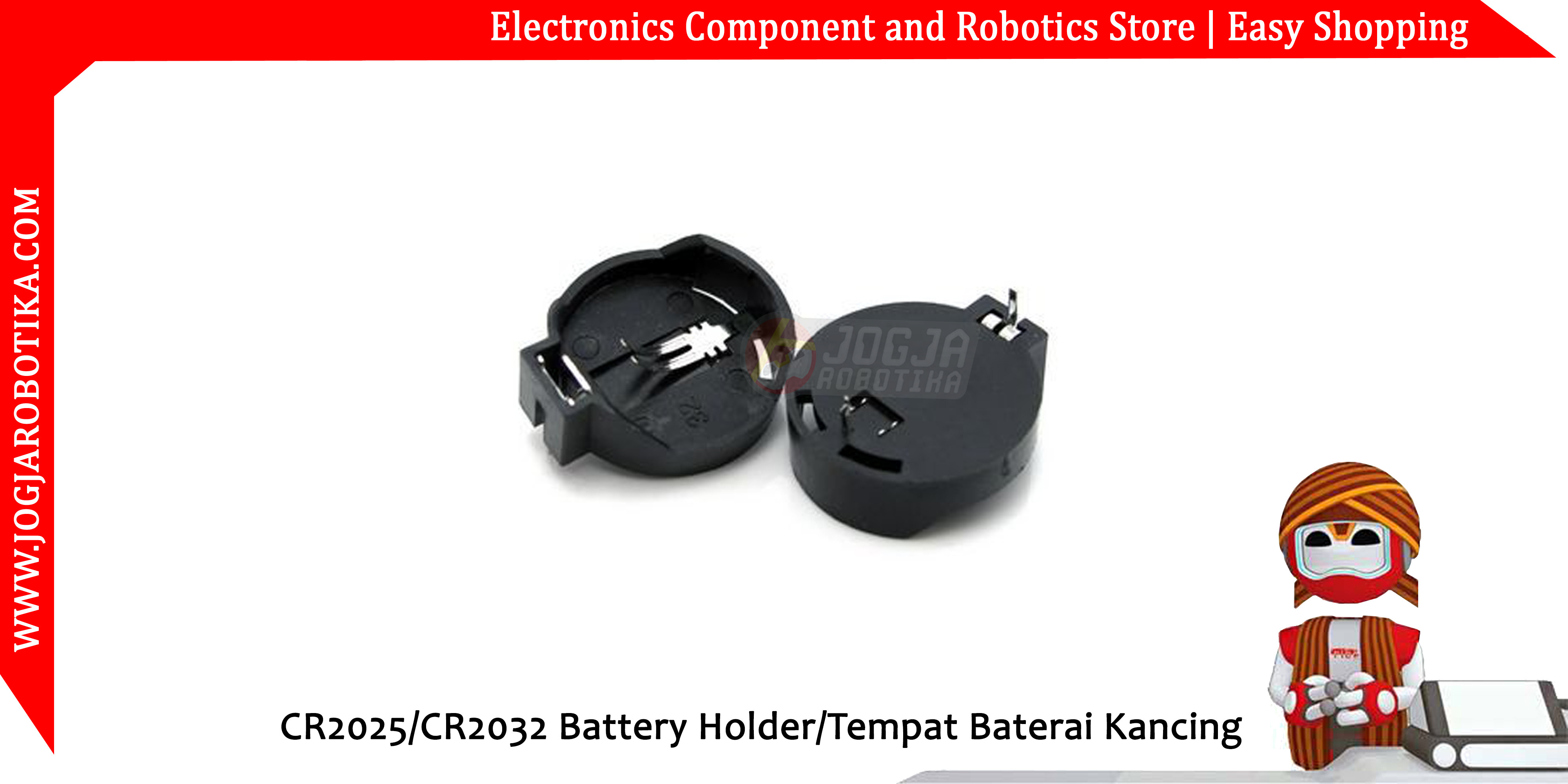CR2025/CR2032 Battery Holder/Tempat Baterai Kancing