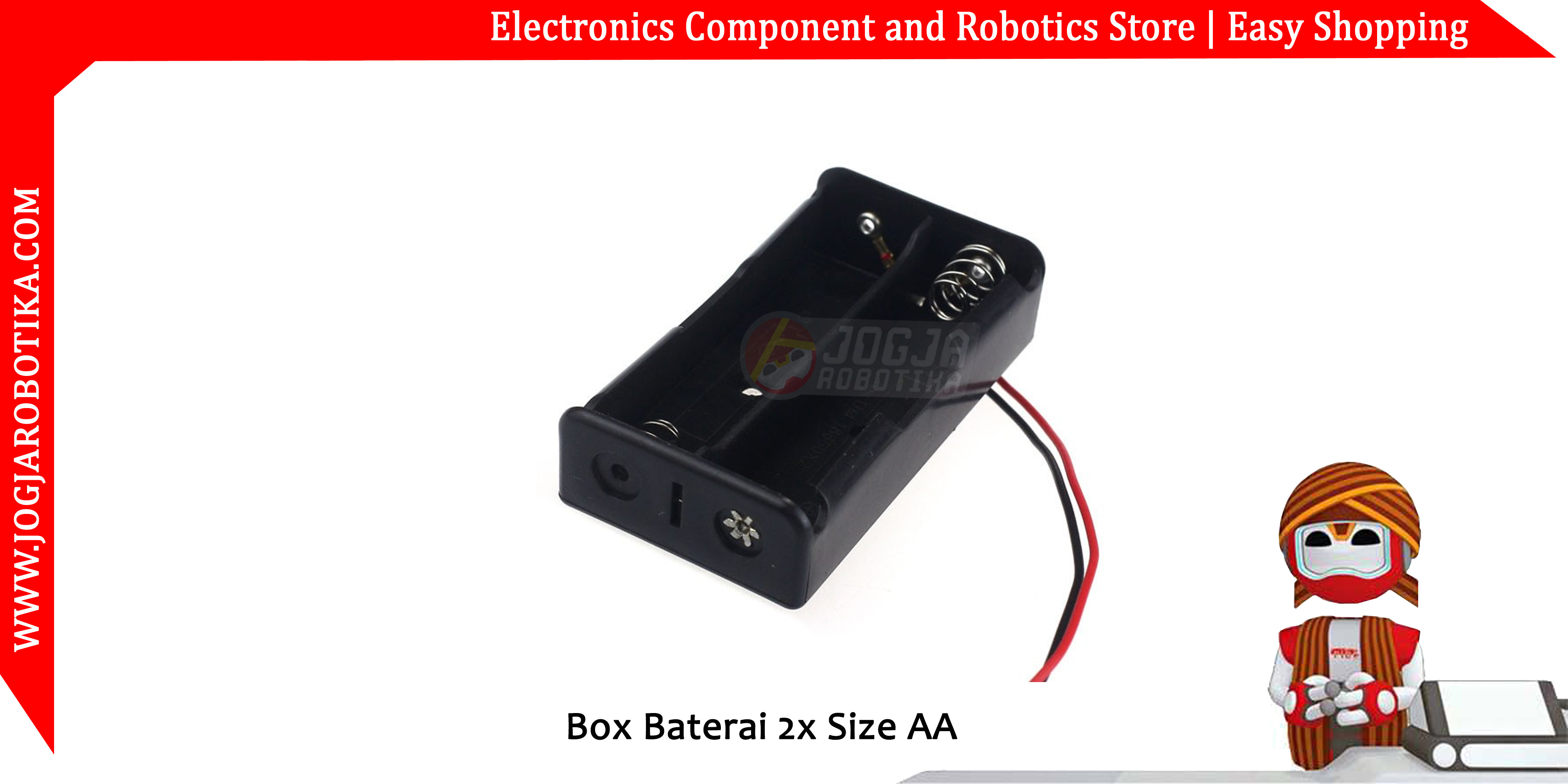 Box Baterai 2x Size AA