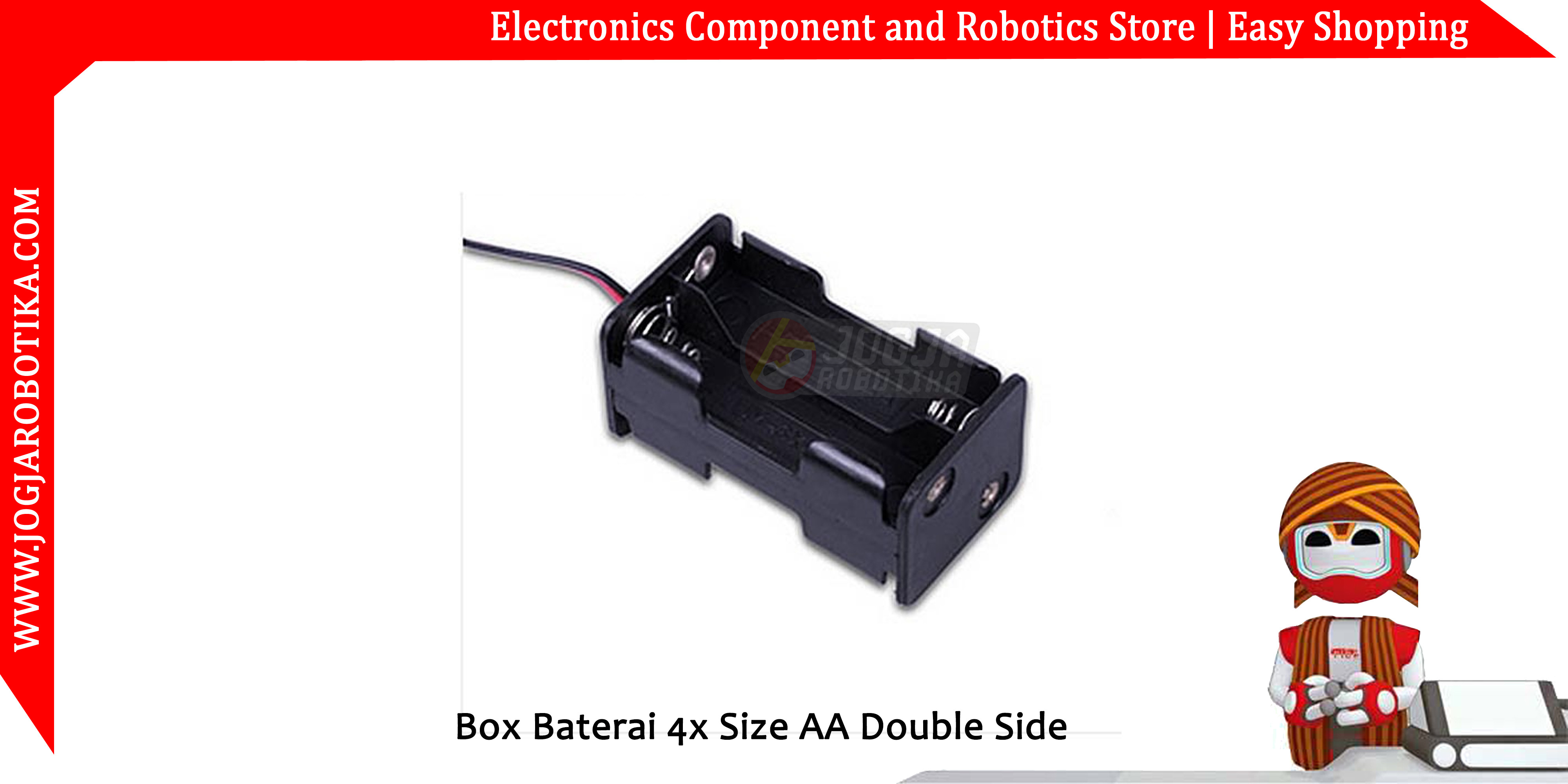 Box Baterai 4x Size AA Double Side