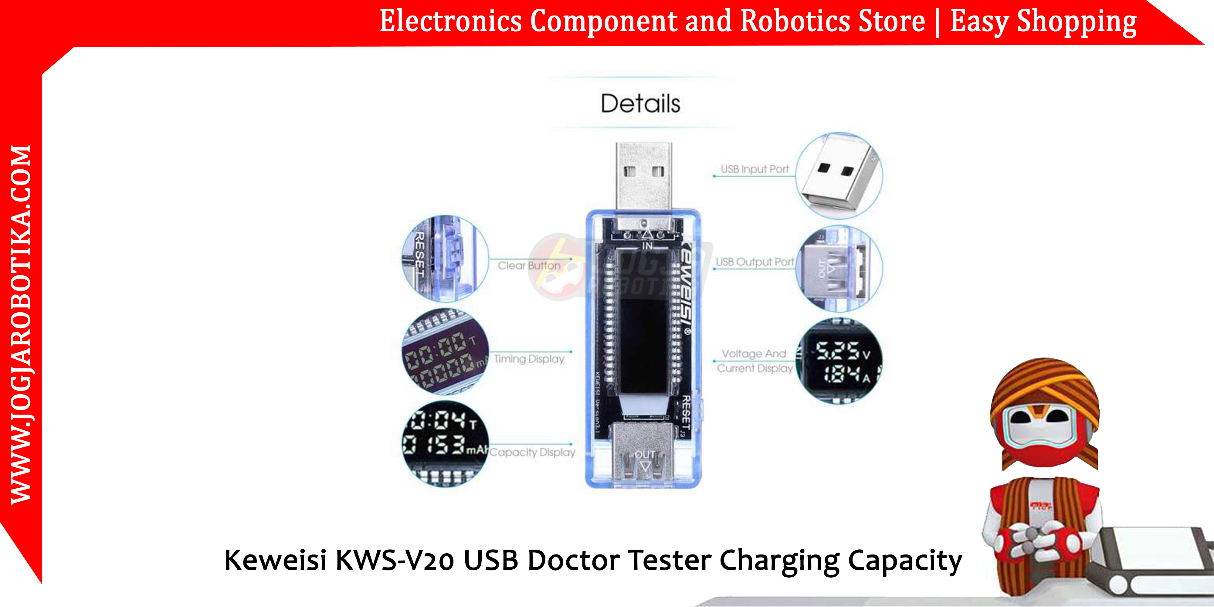 Keweisi KWS-V20 USB Doctor Tester Charging Capacity