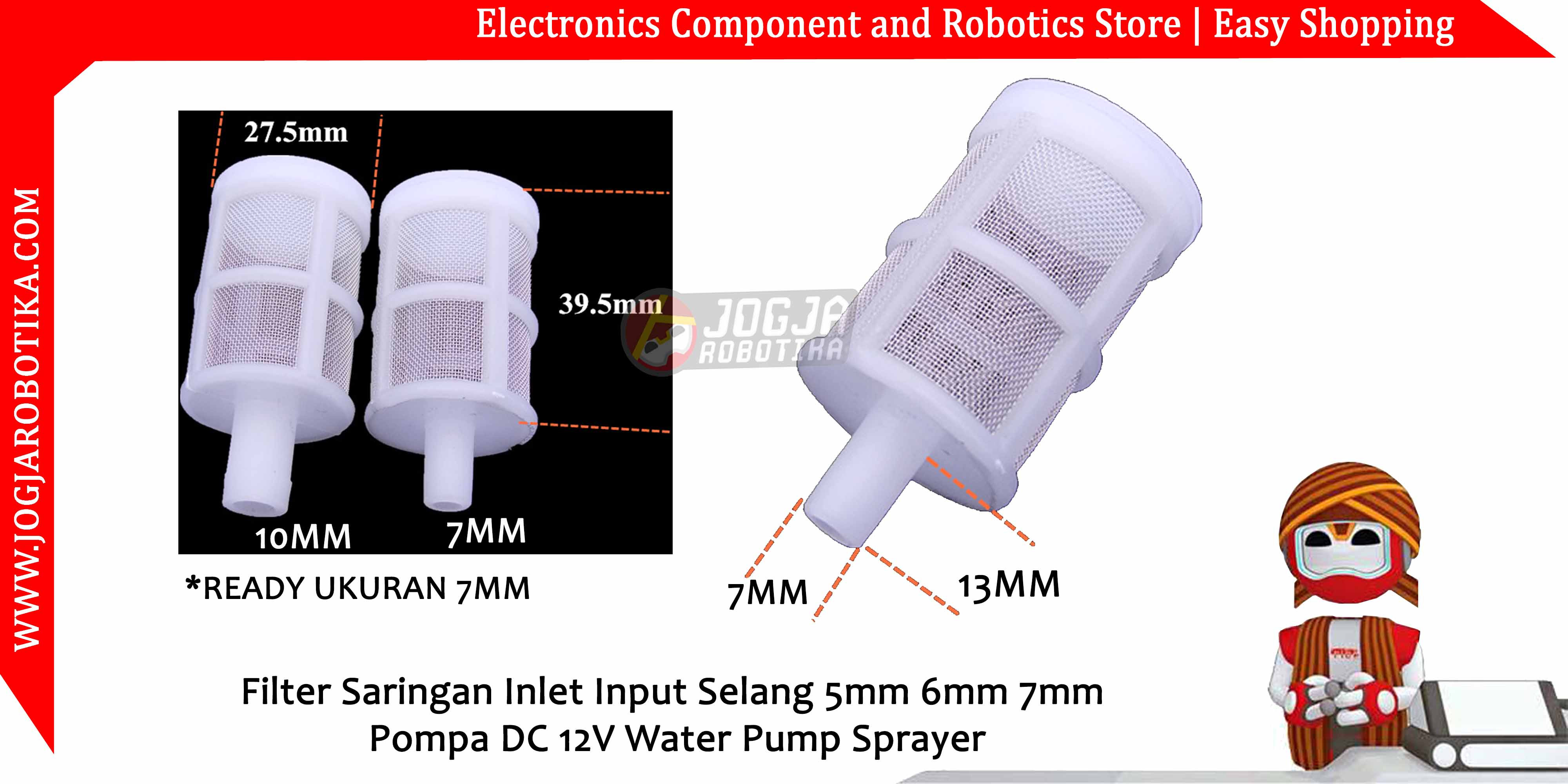 Filter Saringan Inlet Input Selang 5mm 6mm 7mm Pompa DC 12V Water Pump Sprayer