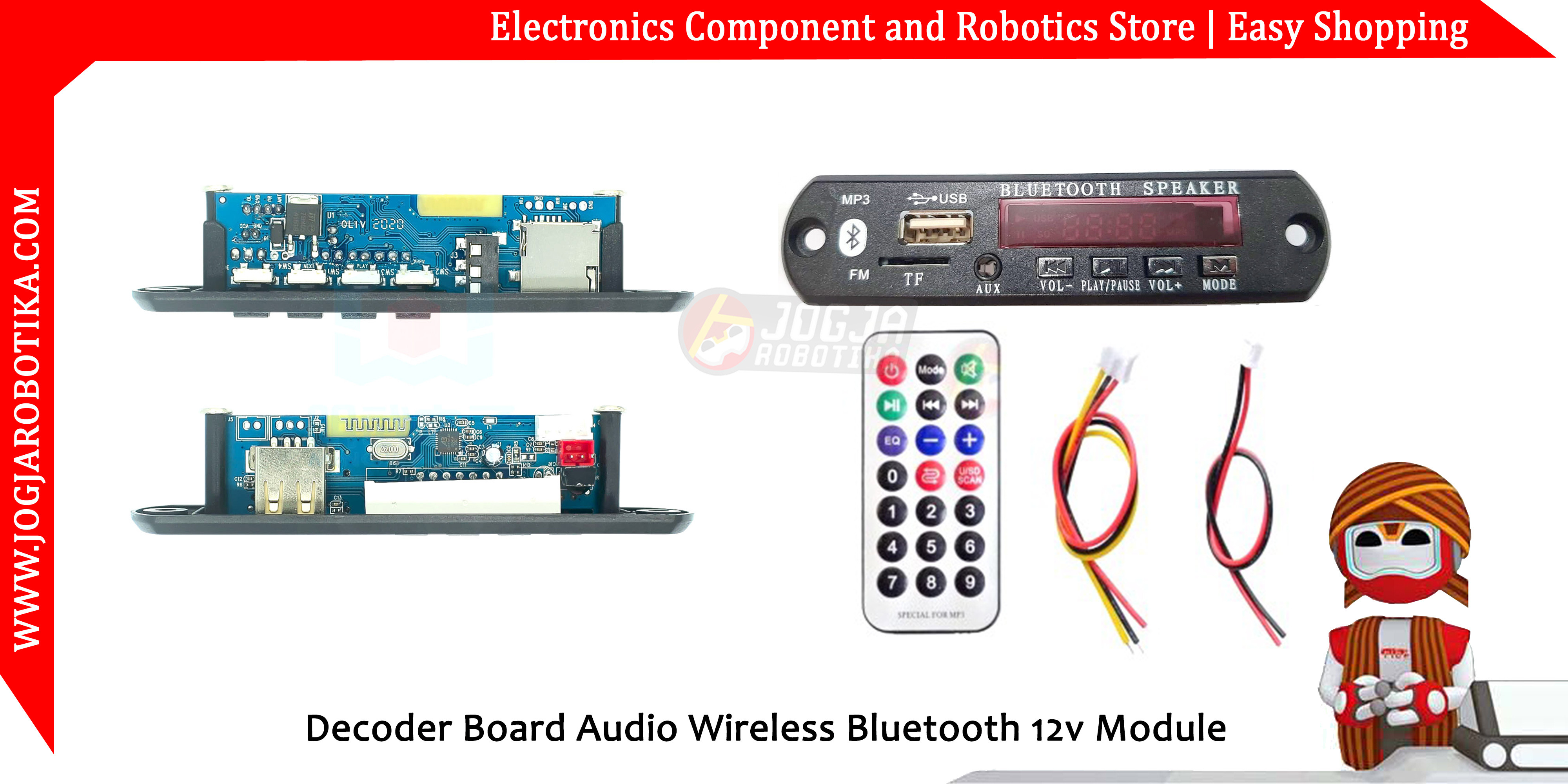 Decoder Board Audio Wireless Bluetooth 12V Module Car Mp3 FM USB TF Media Player