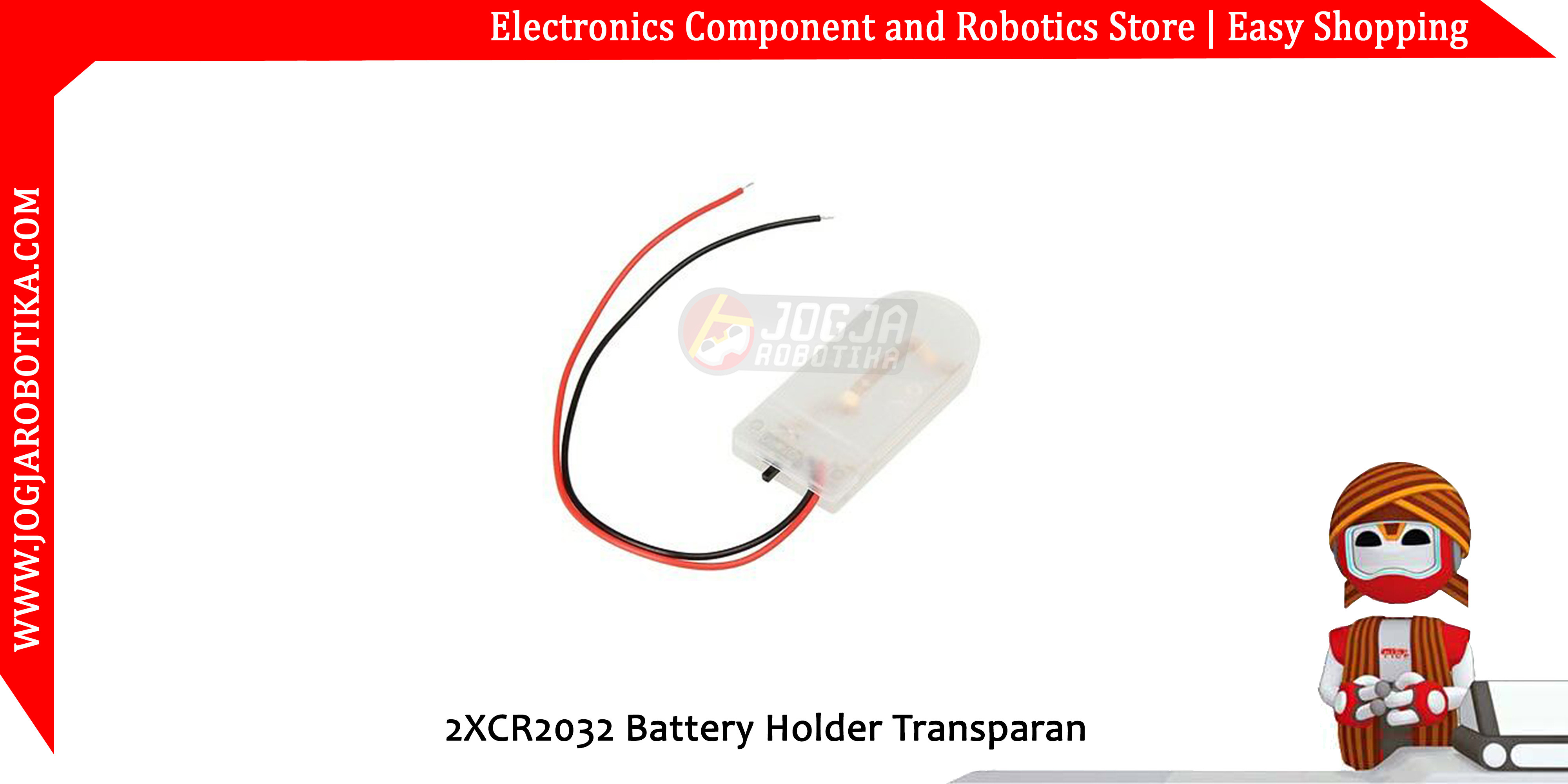 2XCR2032 CR2032 6V Battery Holder Transparan
