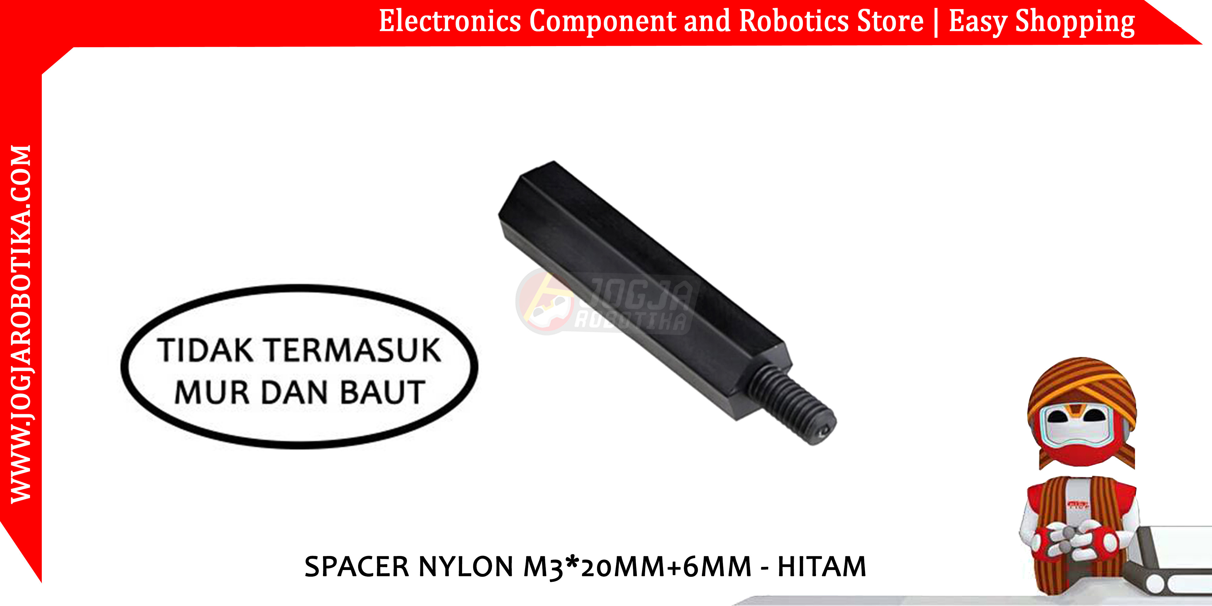 Spacer Nylon M3*20mm+6mm