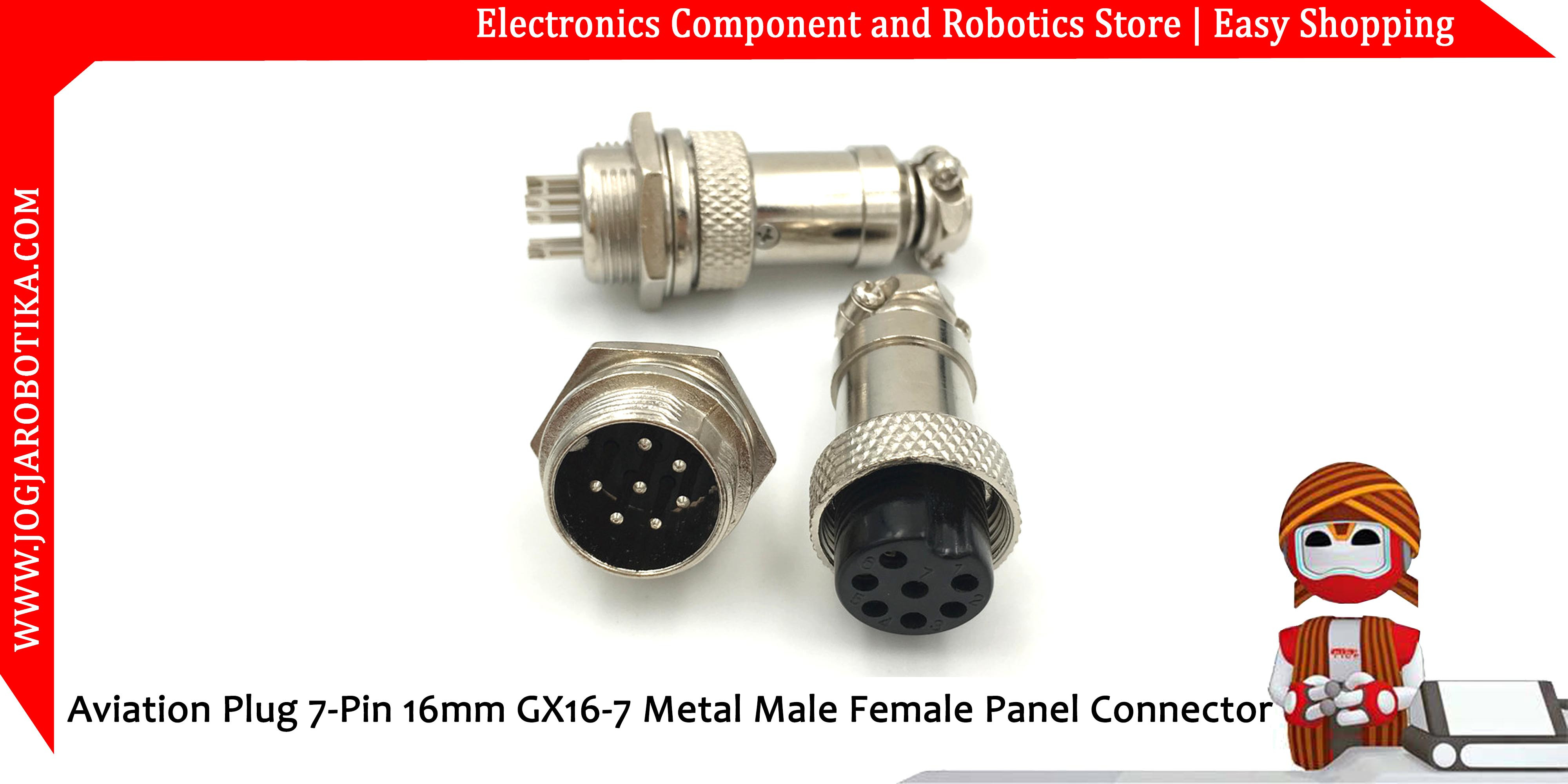 Aviation Plug 7-Pin 16mm GX16-7 Metal Male Female Panel Connector