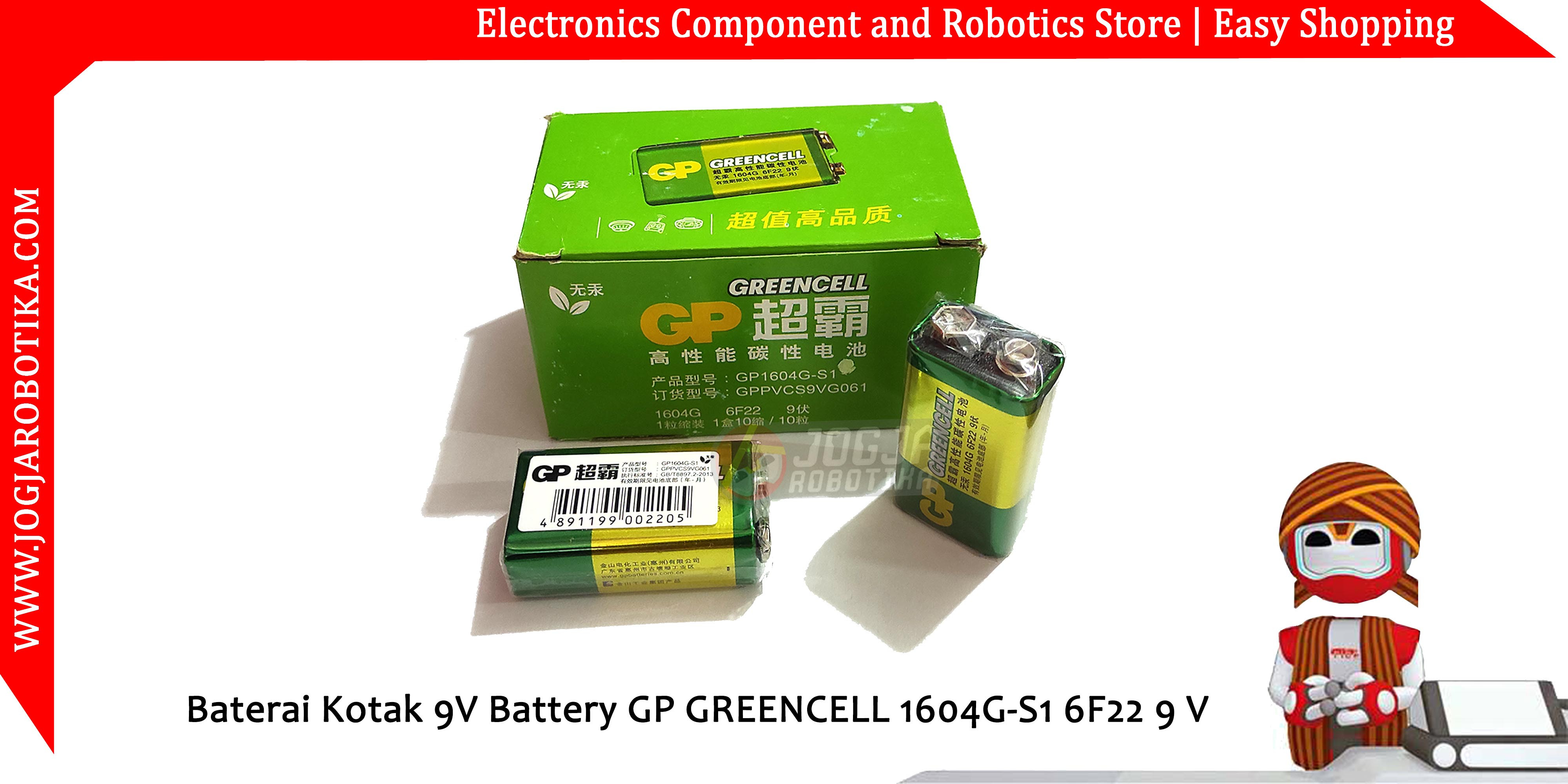 Baterai Kotak 9V Battery GP GREENCELL 1604G-S1 6F22 9 V