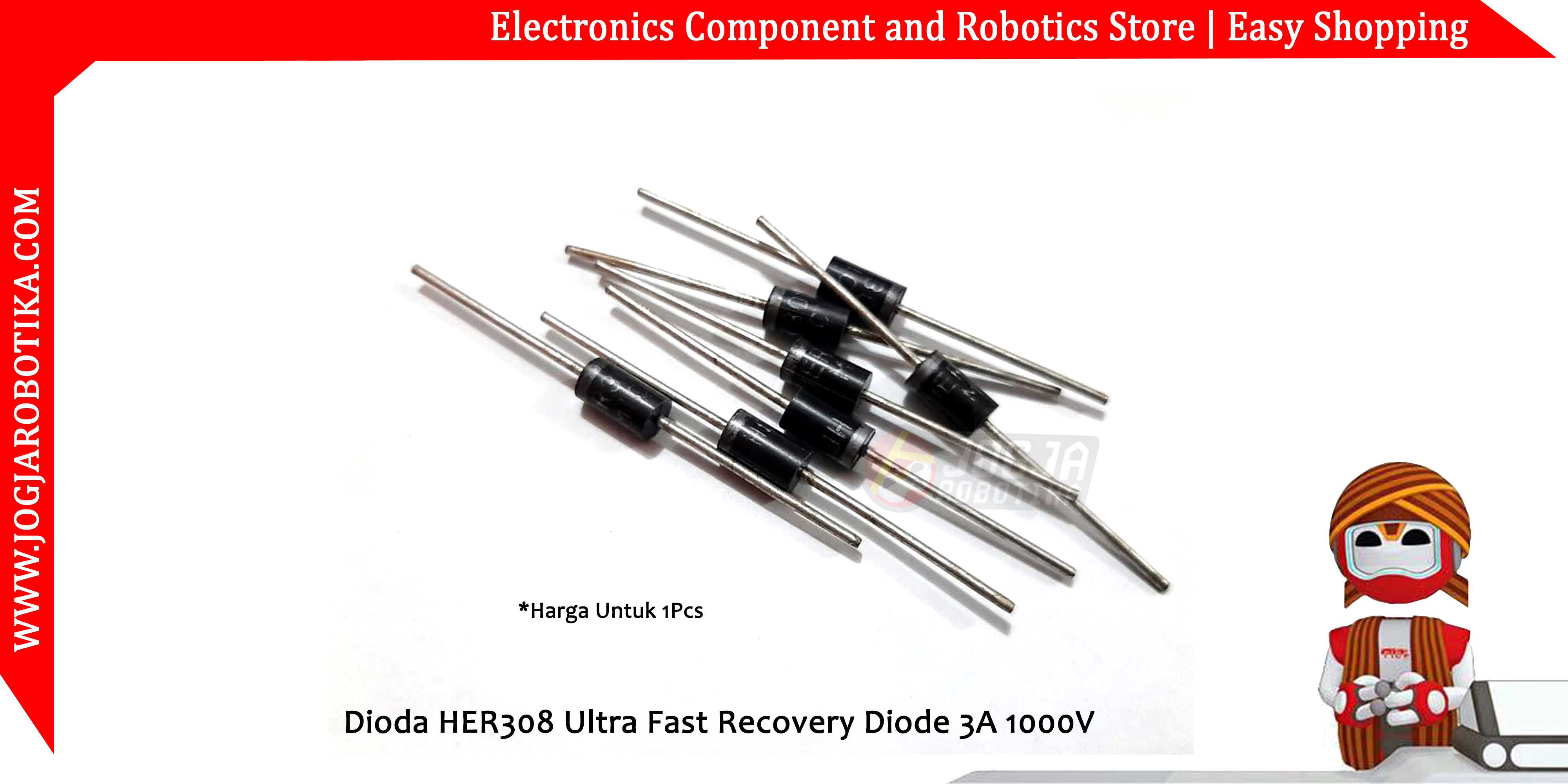 Dioda HER308 Ultra Fast Recovery Diode 3A 1000V