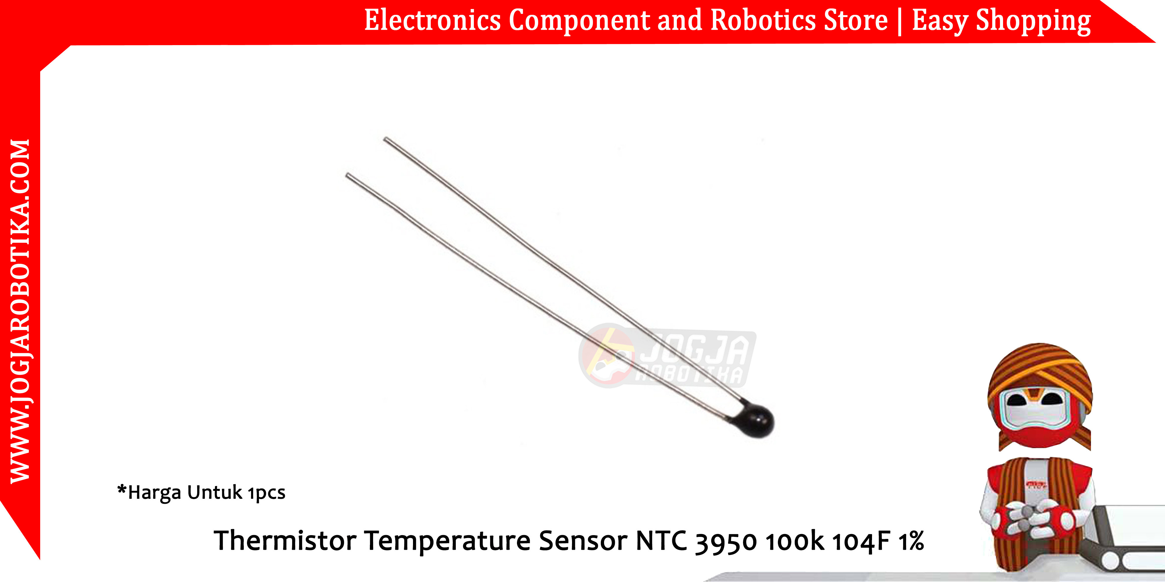 Negative Temperature NTC Thermistor Temperature Sensor MF52A-104F 100K 1%