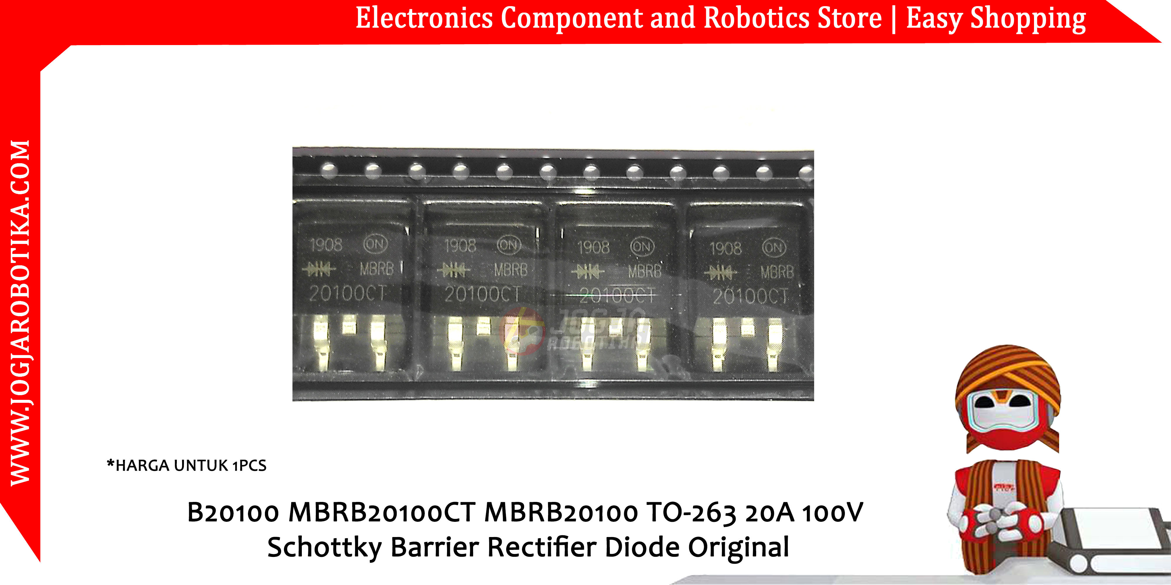 B20100 MBRB20100CT MBRB20100 TO-263 20A 100V Schottky Barrier Rectifier Diode