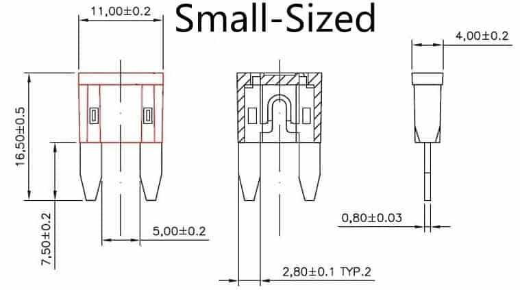 Small Sized Automotive Blade Fuse 25A