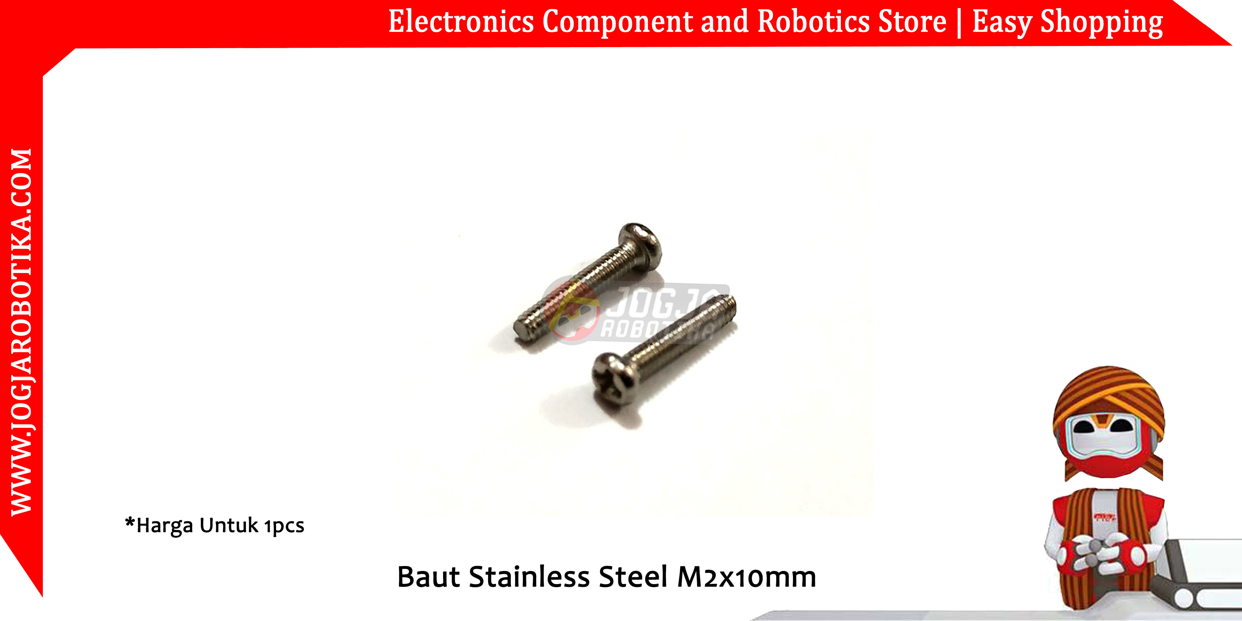 Baut Stainless Steel 304 M2x10mm