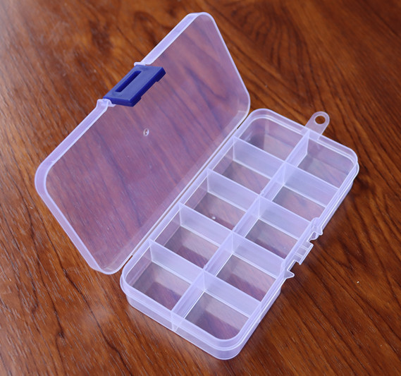 Kotak Box Storage Plastik Mini 10 Sekat Tempat Komponen / Obat / Kail Pancing / Mur Baut