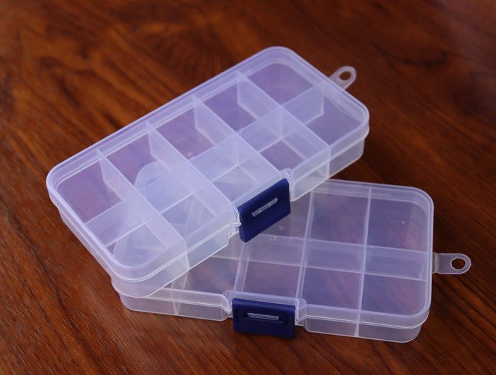 Kotak Box Storage Plastik Mini 10 Sekat Tempat Komponen / Obat / Kail Pancing / Mur Baut