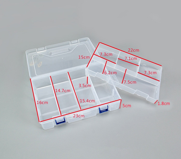 Kotak Box Storage Plastik Komponen Double 2 Susun 8 Sekat Multifungsi