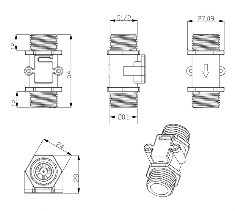 Water Flow Sensor YF-S201C