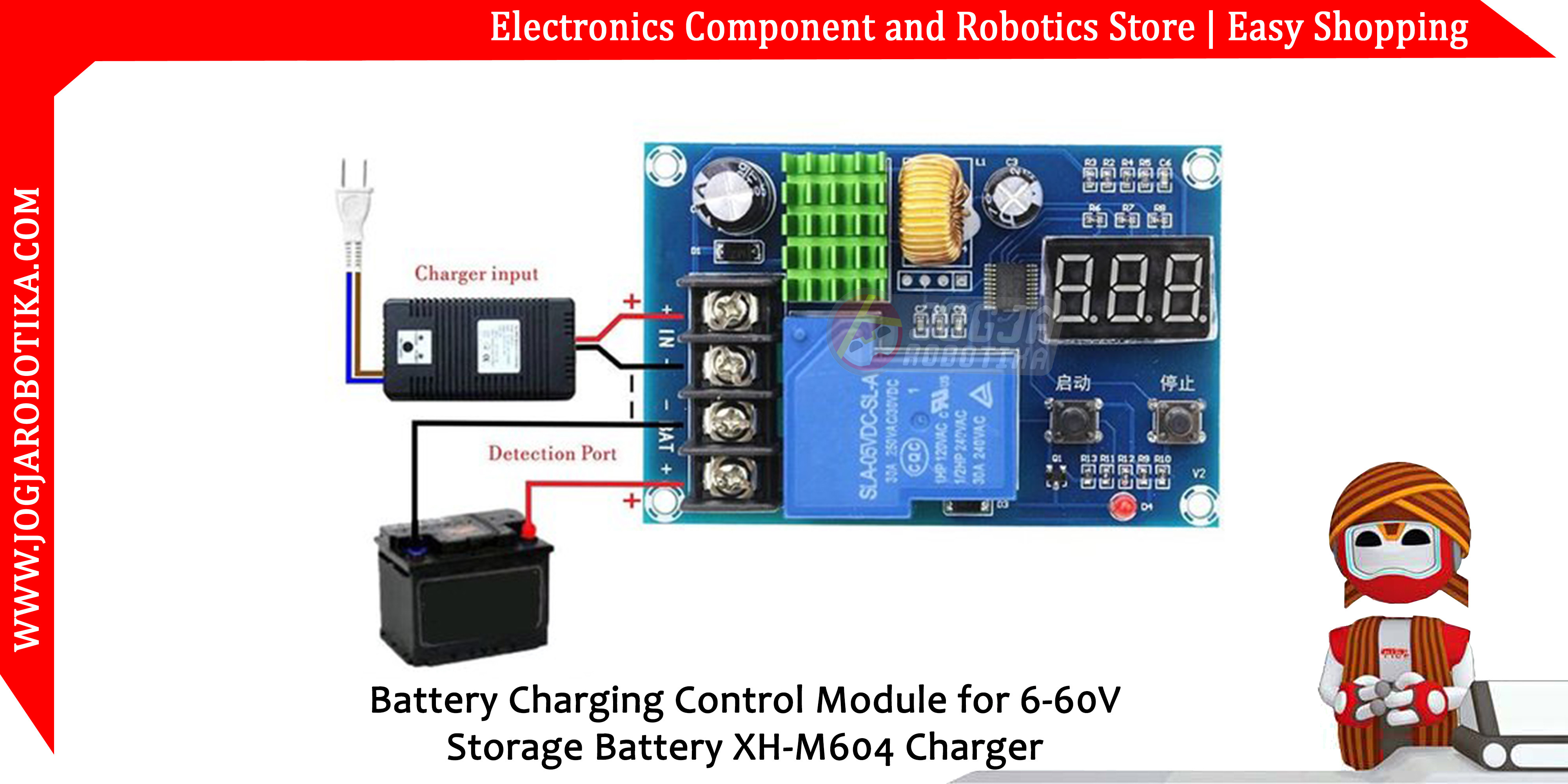 Battery Charging Control Module for 6-60V Storage Battery XH-M604 Charger Aki