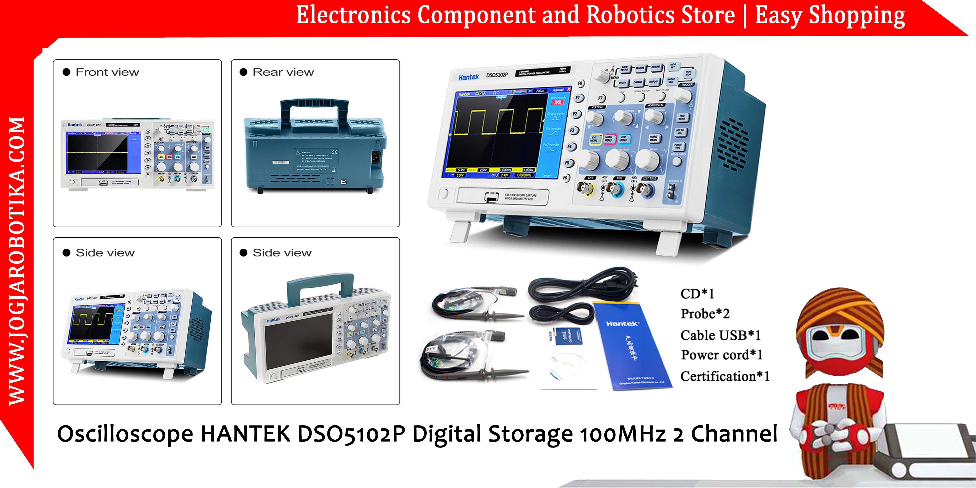 HANTEK DSO5102P Digital Storage Oscilloscope 100MHz