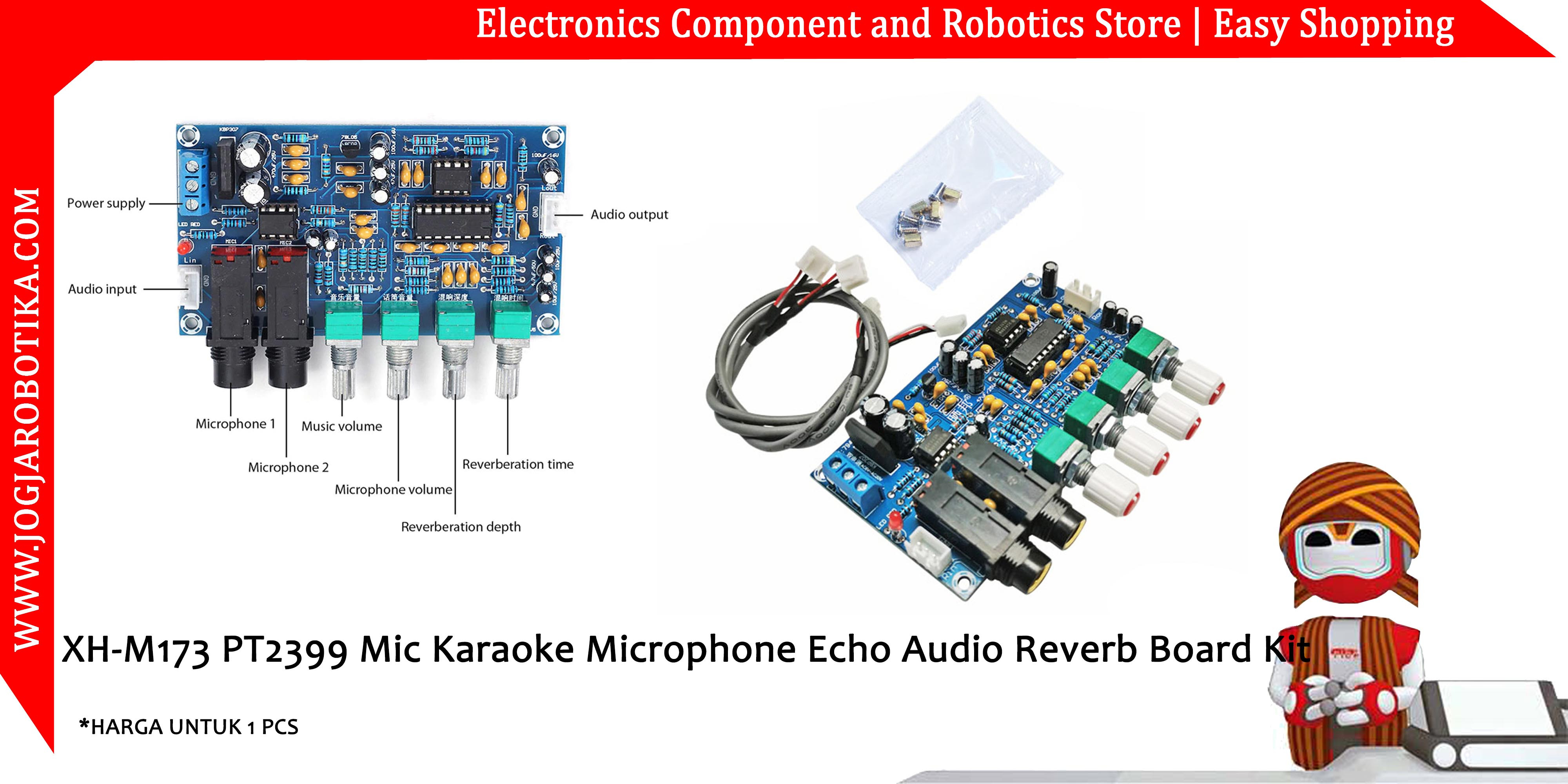 XH-M173 PT2399 Mic Karaoke Microphone Echo Audio Reverb Board Kit