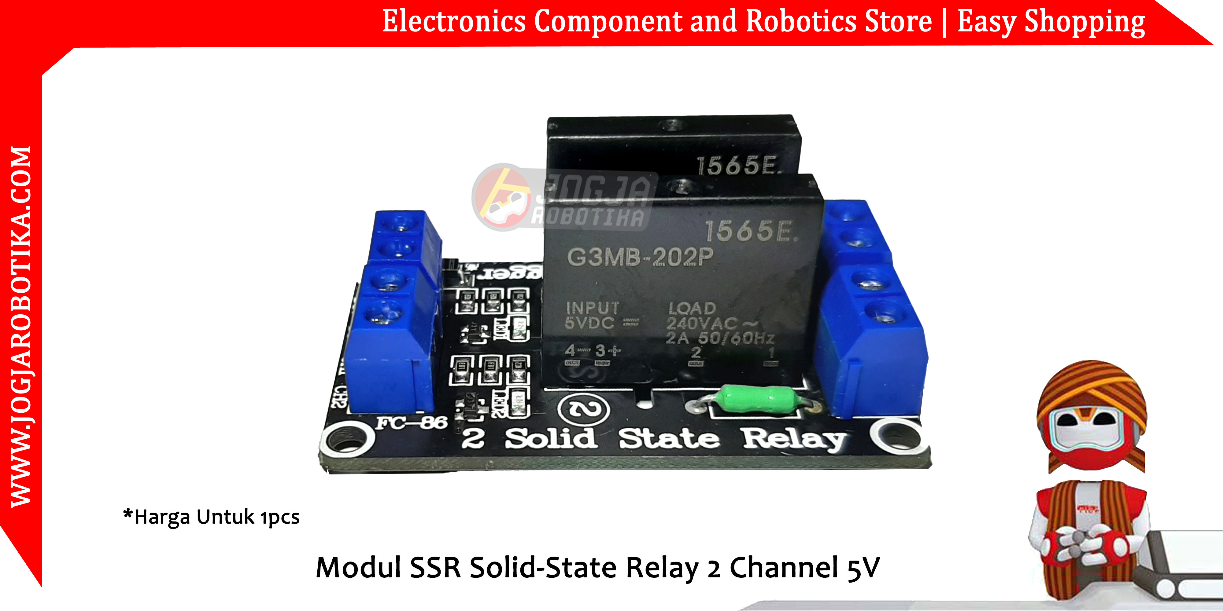 Modul SSR Solid-State Relay 2 Channel 5V