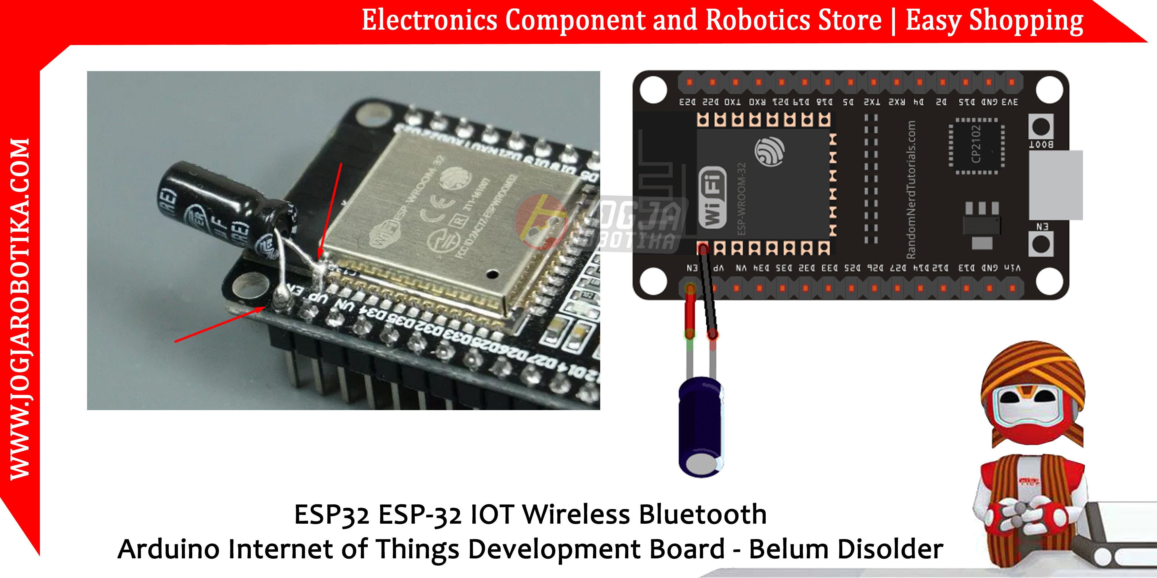 ESP32 ESP-32 IOT Wireless Bluetooth Arduino Internet of Things Development Board - Belum Disolder