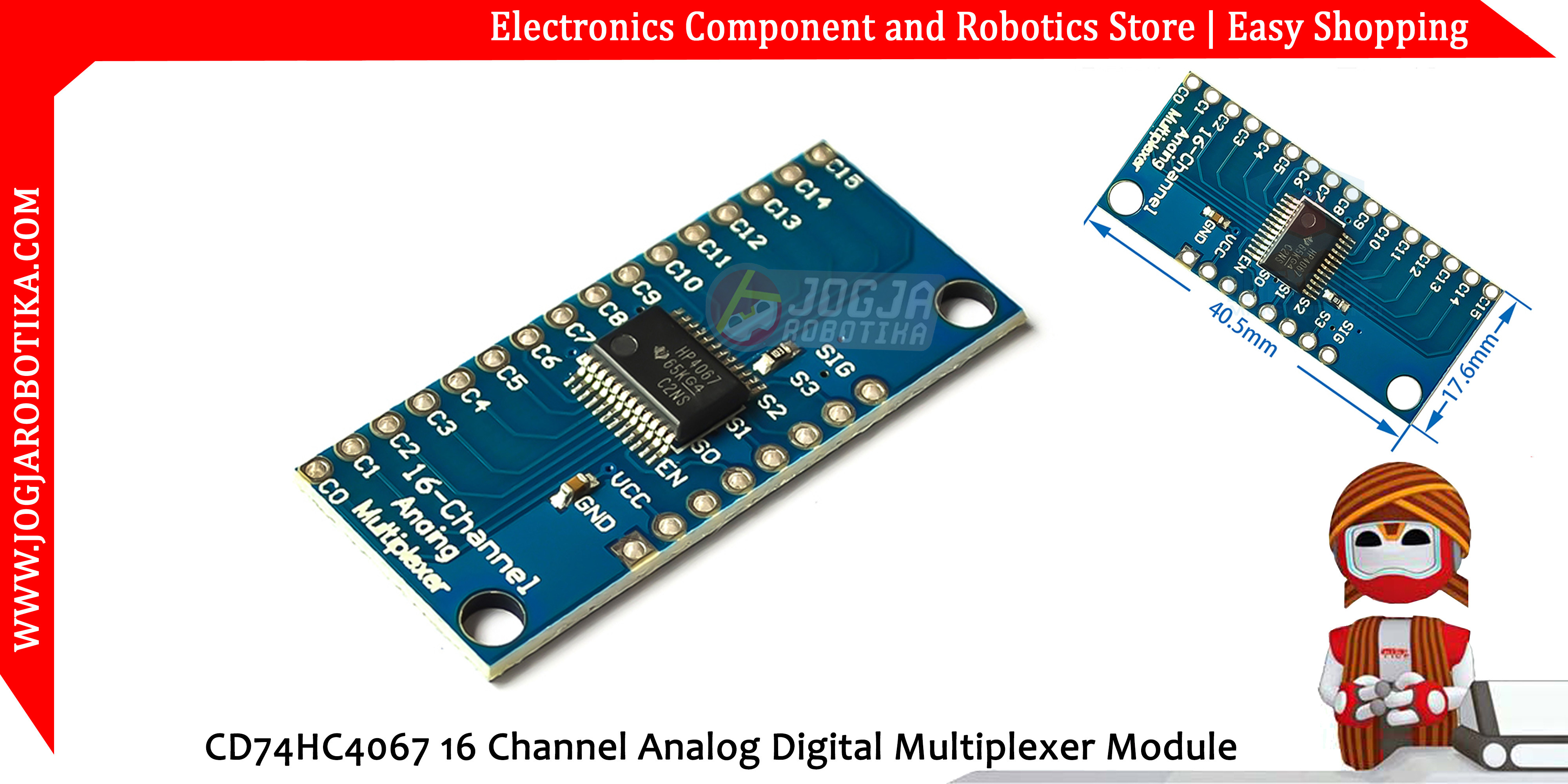 CD74HC4067 16 Channel Analog Digital Multiplexer Module
