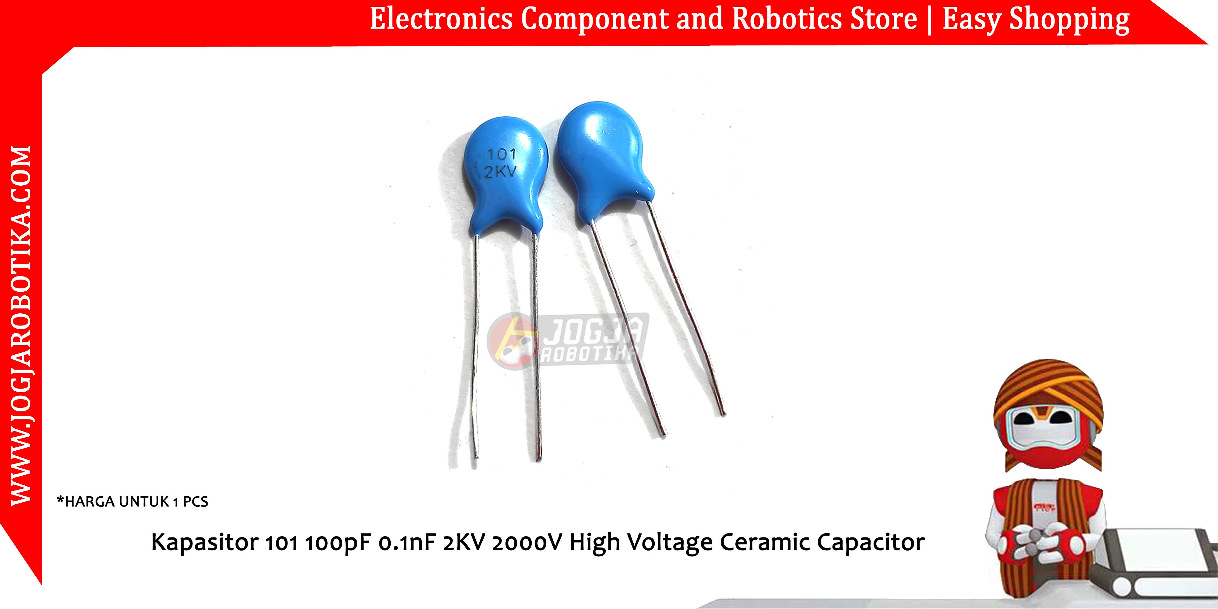 Kapasitor 101 100pF 0.1nF 2KV 2000V High Voltage Ceramic Capacitor
