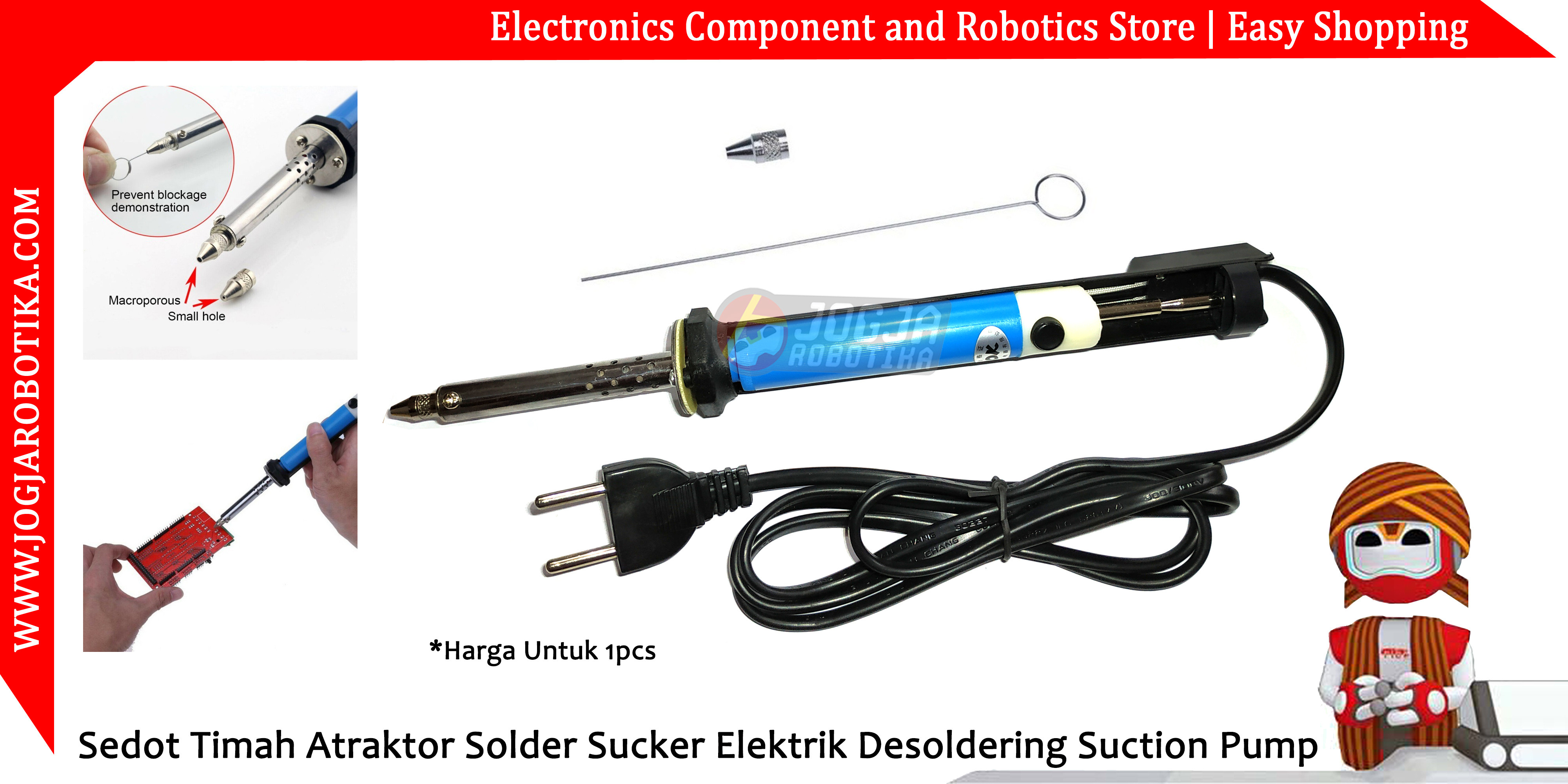 Sedot Timah Atraktor Solder Sucker Elektrik Desoldering Suction Pump