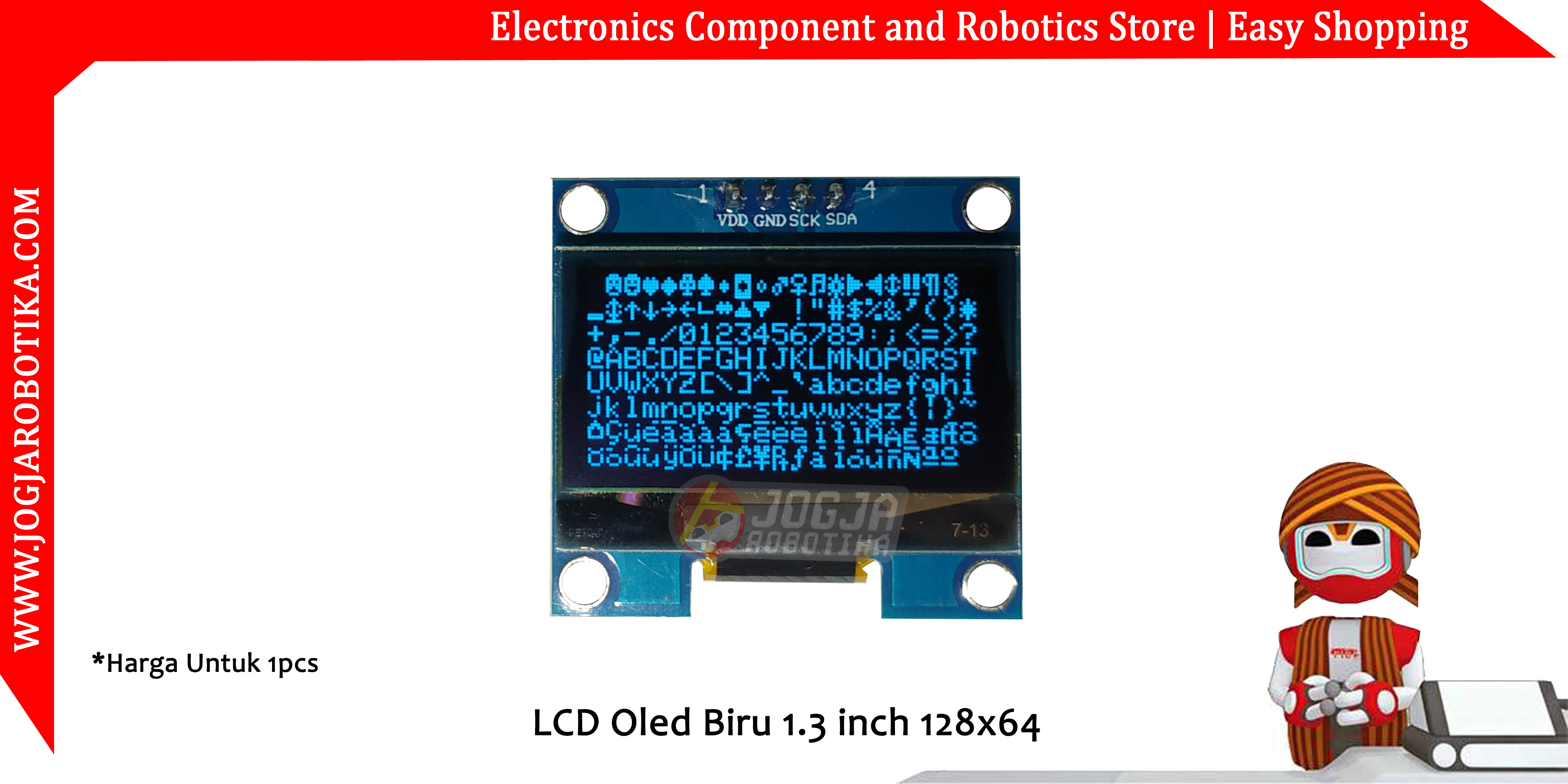 LCD Oled Biru 1.3 inch 128x64