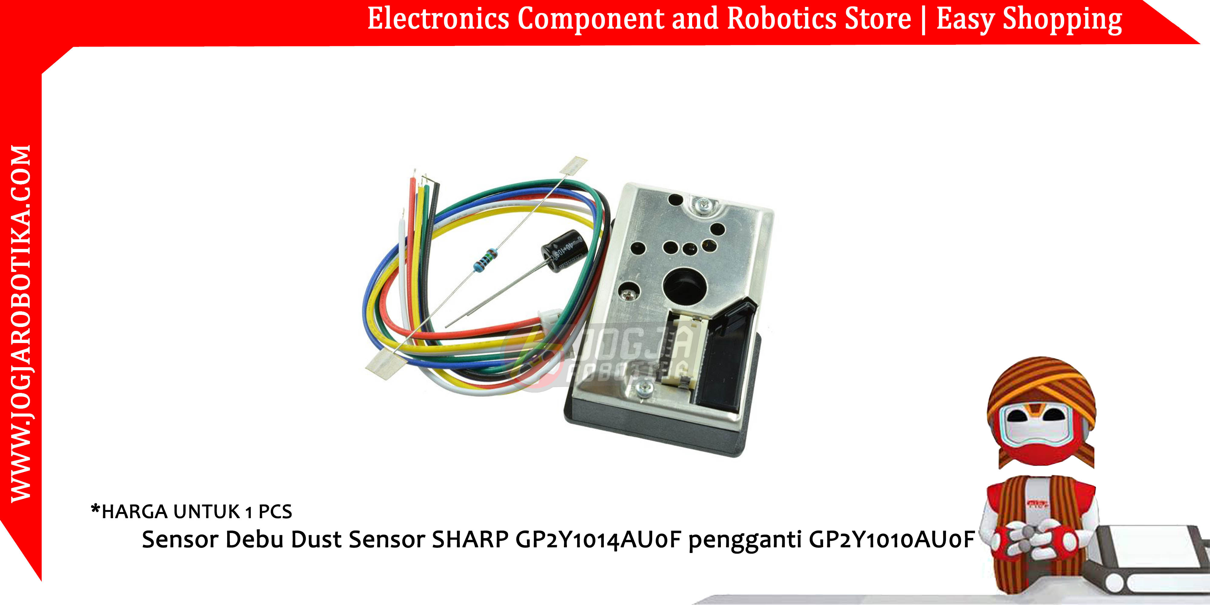 Sensor Debu Dust Sensor SHARP GP2Y1014AU0F pengganti GP2Y1010AU0F