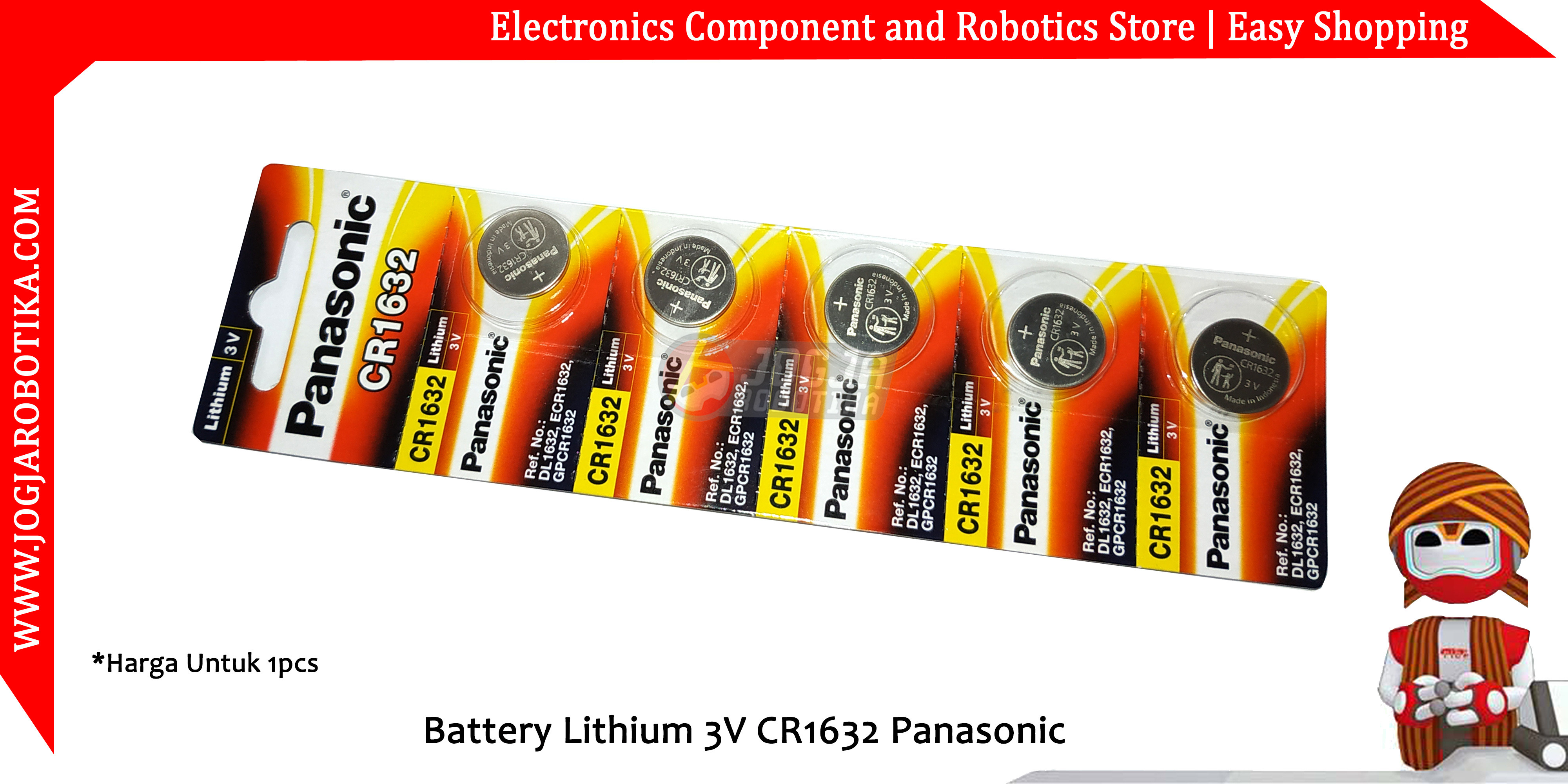 Battery Lithium 3V CR1632 Panasonic
