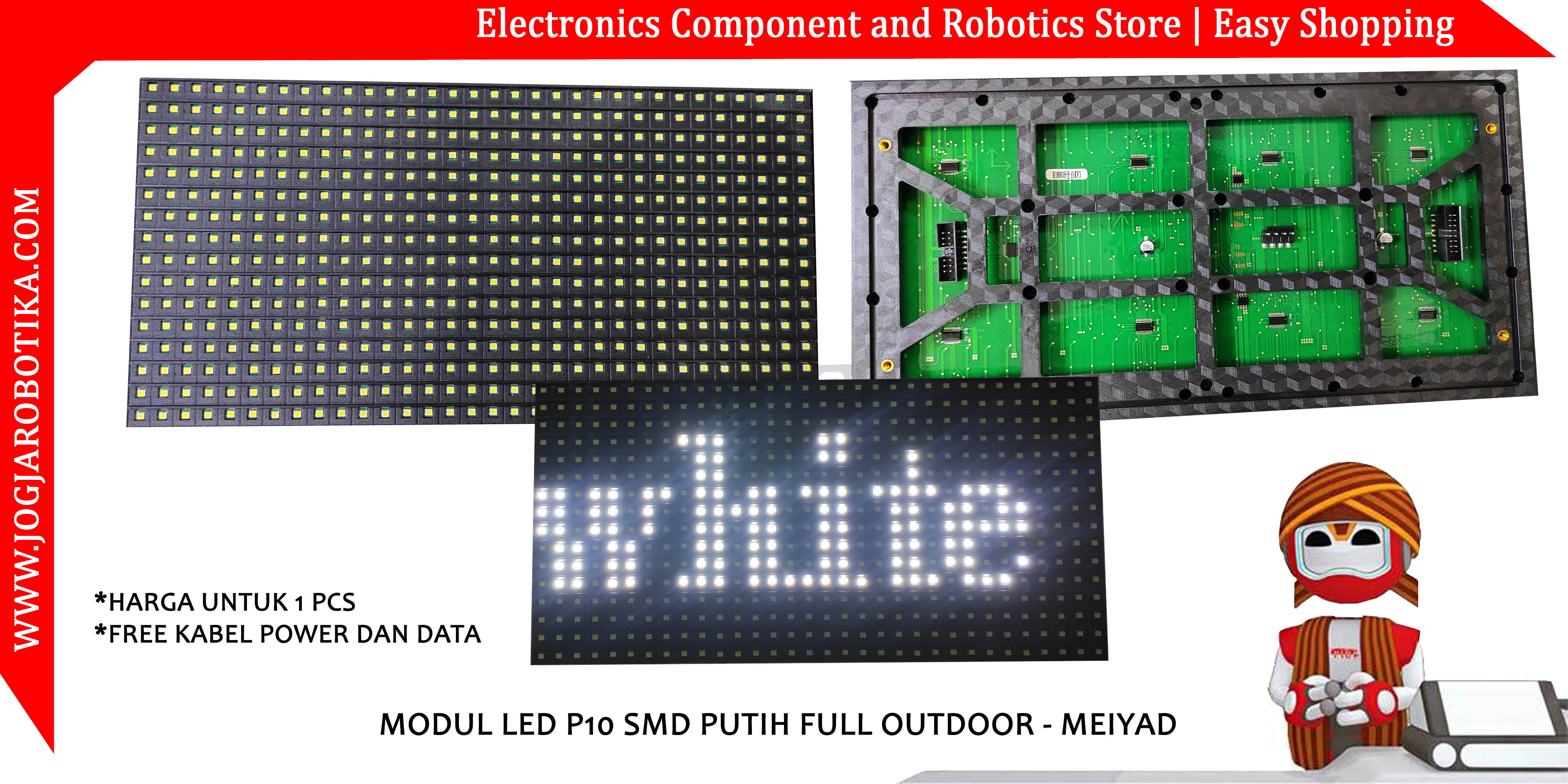MODUL LED P10 SMD PUTIH FULL OUTDOOR - MEIYAD