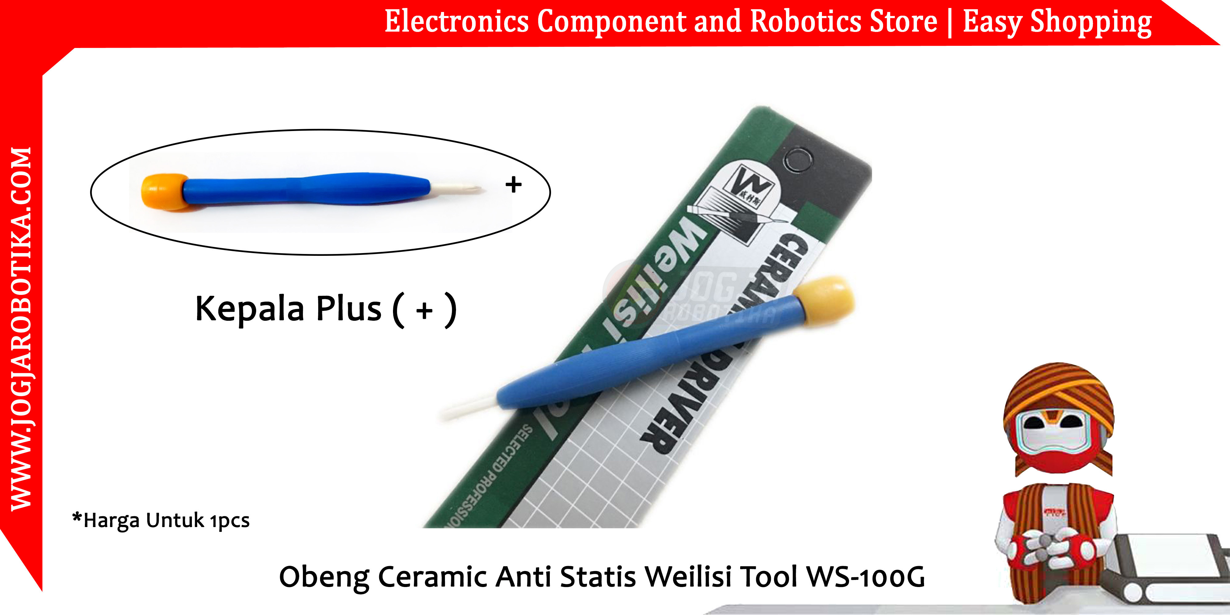 Obeng Ceramic Anti Statis Weilisi Tool WS-100G