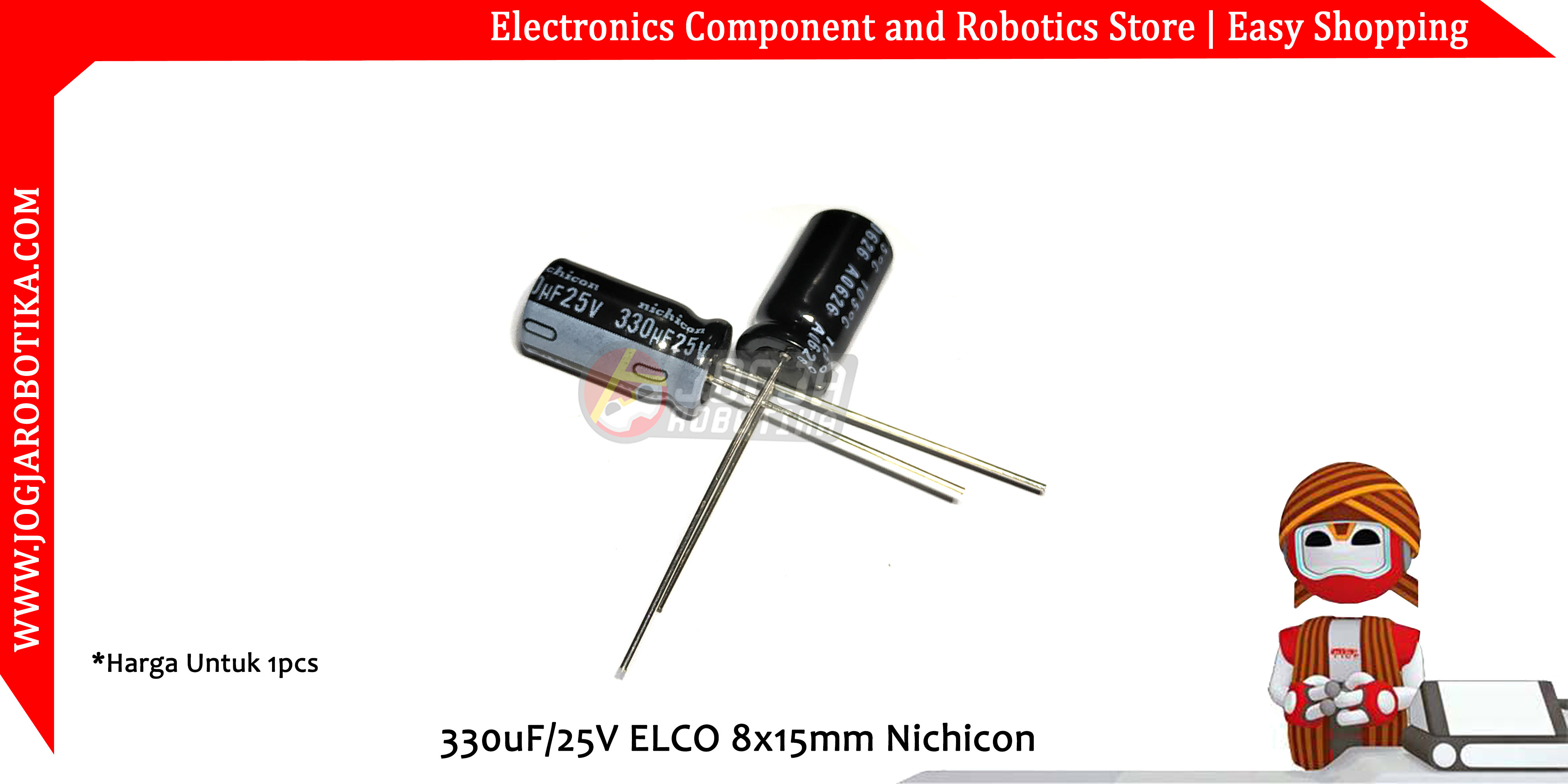330uF/25V ELCO 8x15mm Nichicon