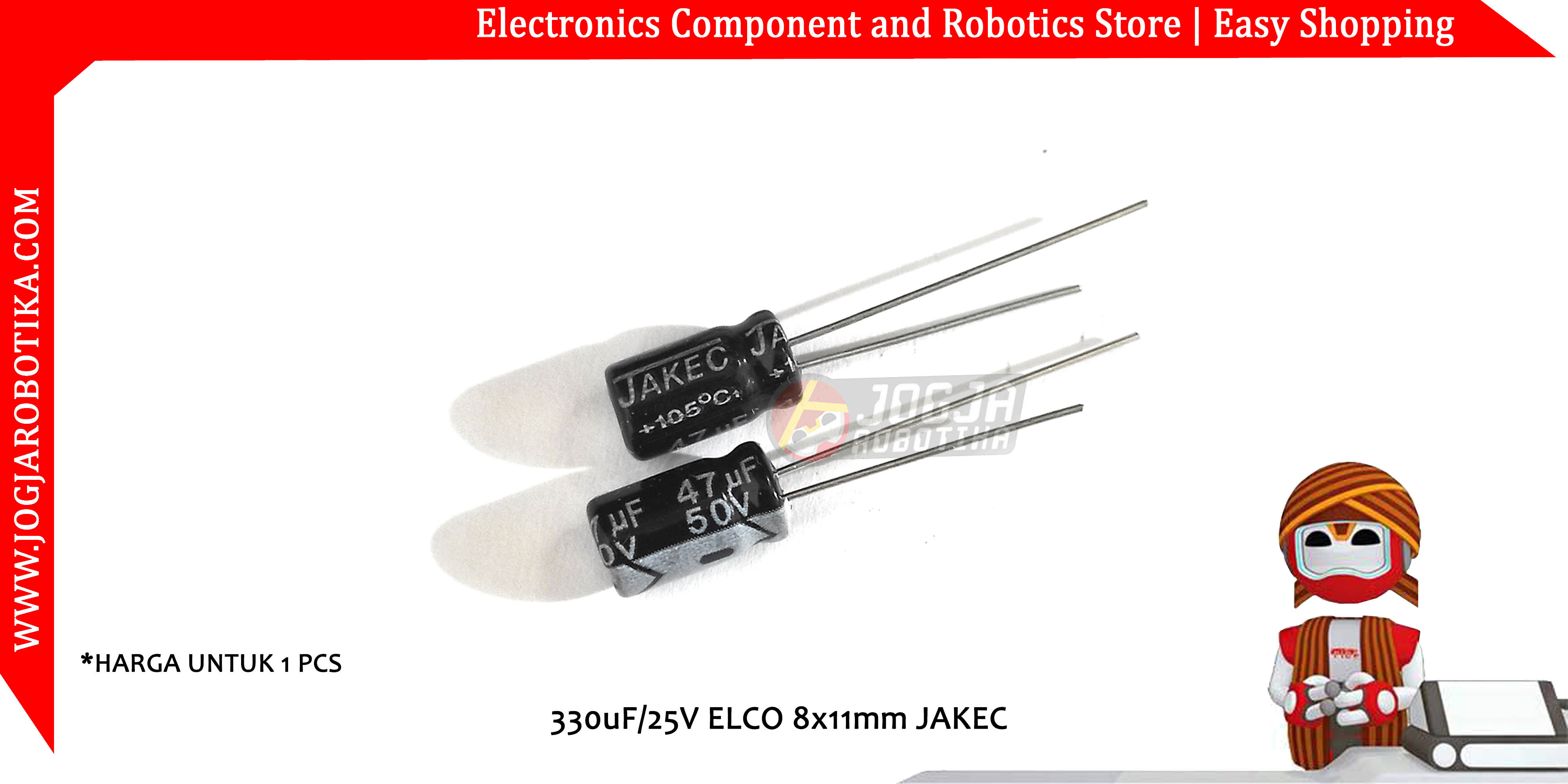 330uF/25V ELCO 8x11mm JAKEC